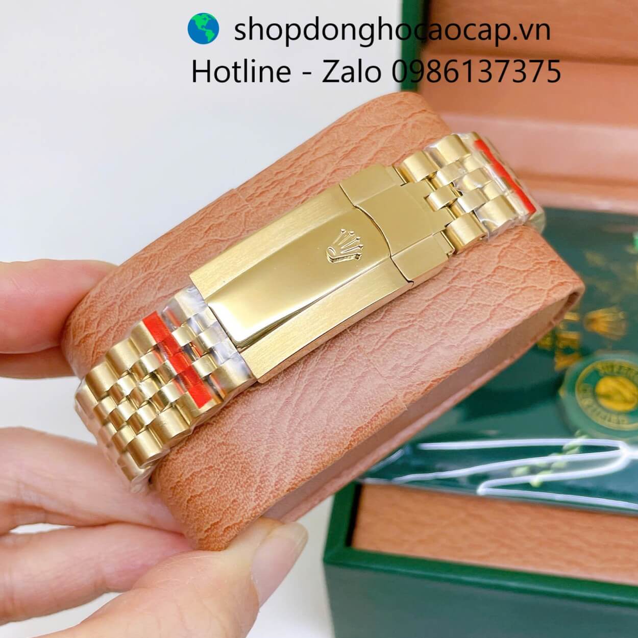 Đồng Hồ Rolex Datejust Nam Máy Pin Dây Kim Loại Vàng Mặt Trắng Xà Cừ Size 41mm - Niềng Khía