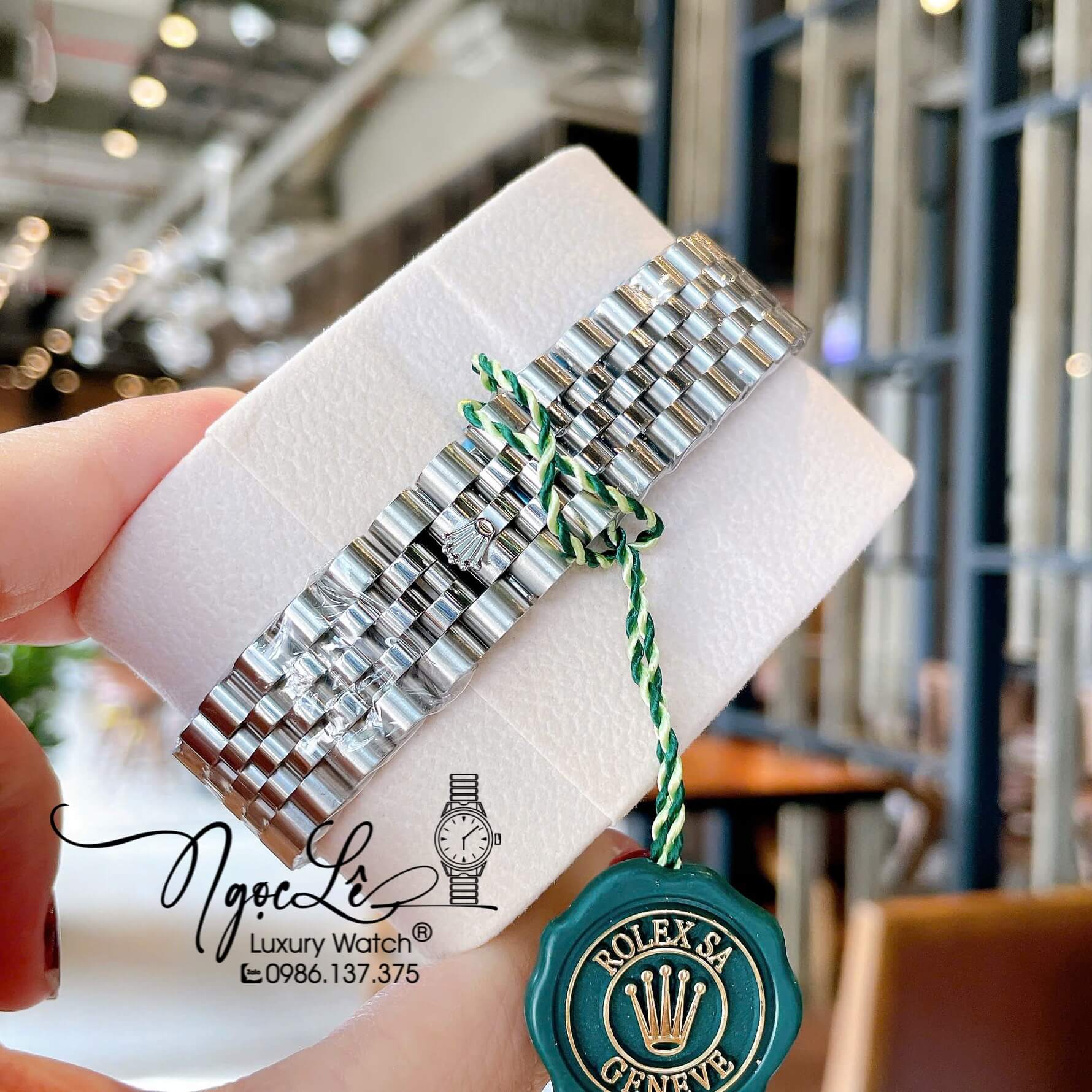 Đồng Hồ Rolex Datejust Pin Dây Kim Loại Màu Bạc Đính Đá Size 36mm Unisex
