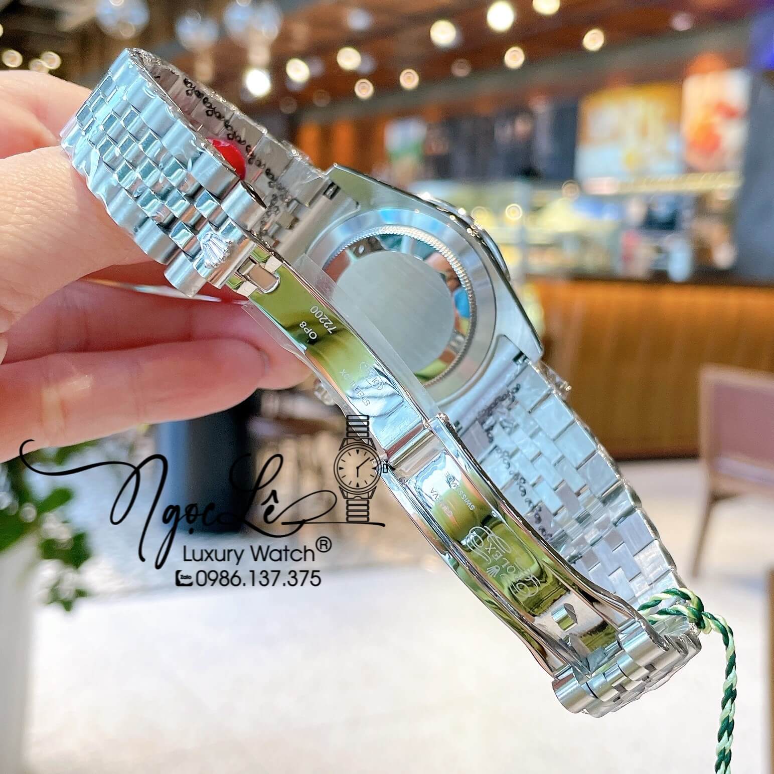 Đồng Hồ Nam Rolex Datejust Pin Dây Kim Loại Màu Bạc Đính Đá Size 41mm Mặt Số La Mã