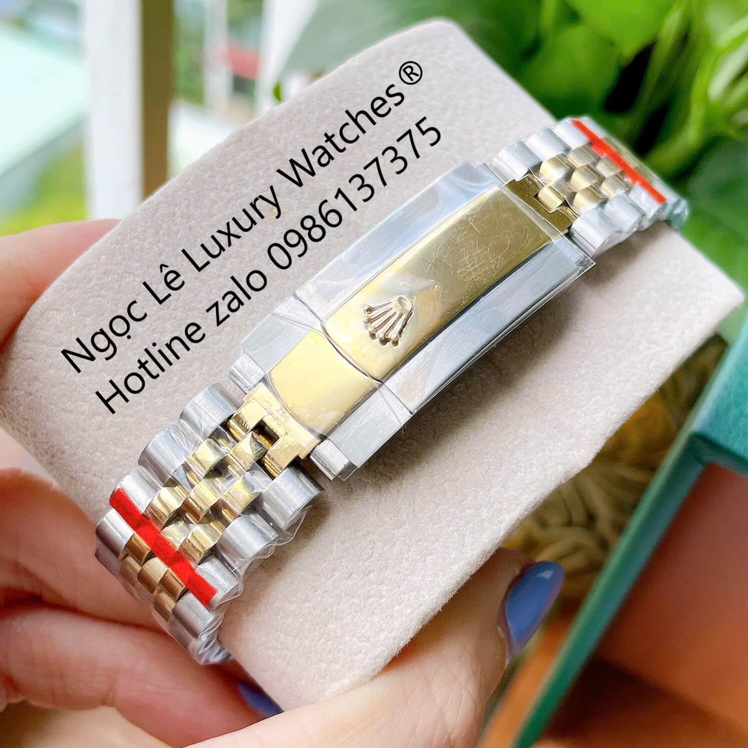 Đồng Hồ Rolex Datejust Cơ Tự Động Dây Demi Vàng Gold Mặt Đen Size 41mm - Niềng Khía