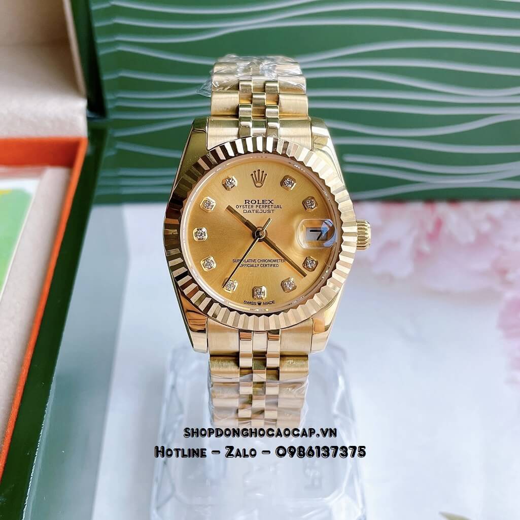 Đồng Hồ Rolex Datejust Cơ Tự Động Nữ Màu Vàng Mặt Vàng 31mm