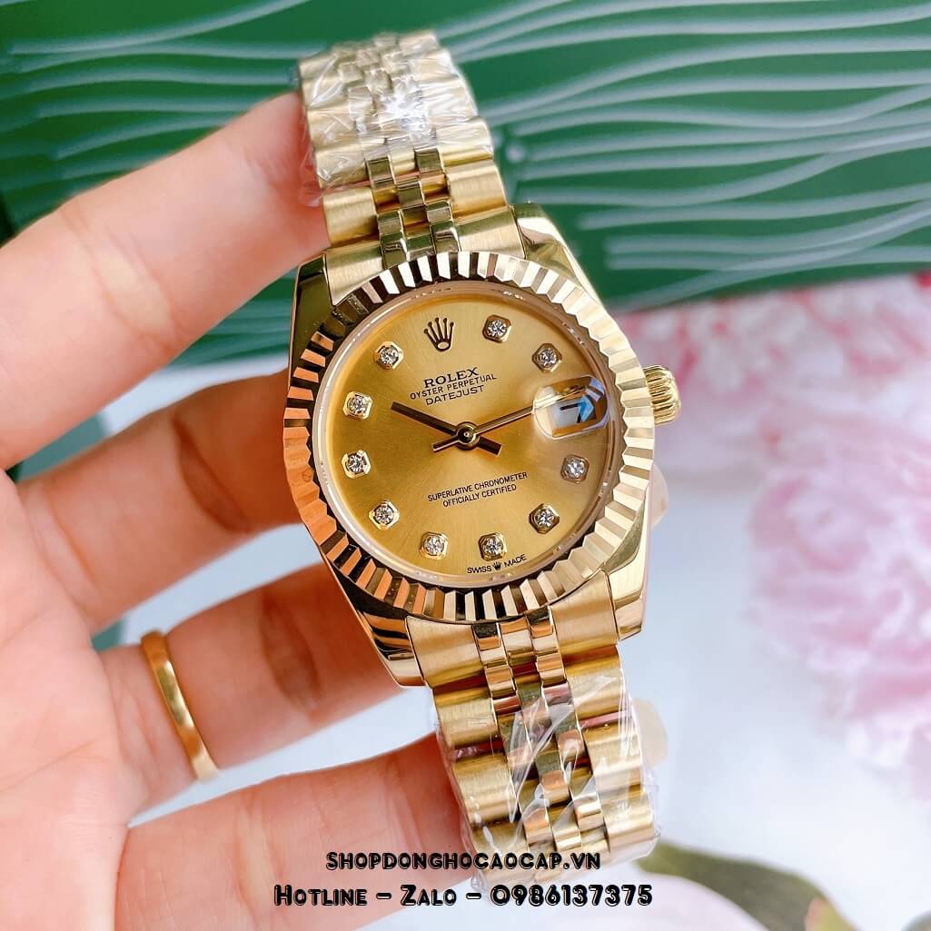 Đồng Hồ Rolex Datejust Cơ Tự Động Nữ Màu Vàng Mặt Vàng 31mm