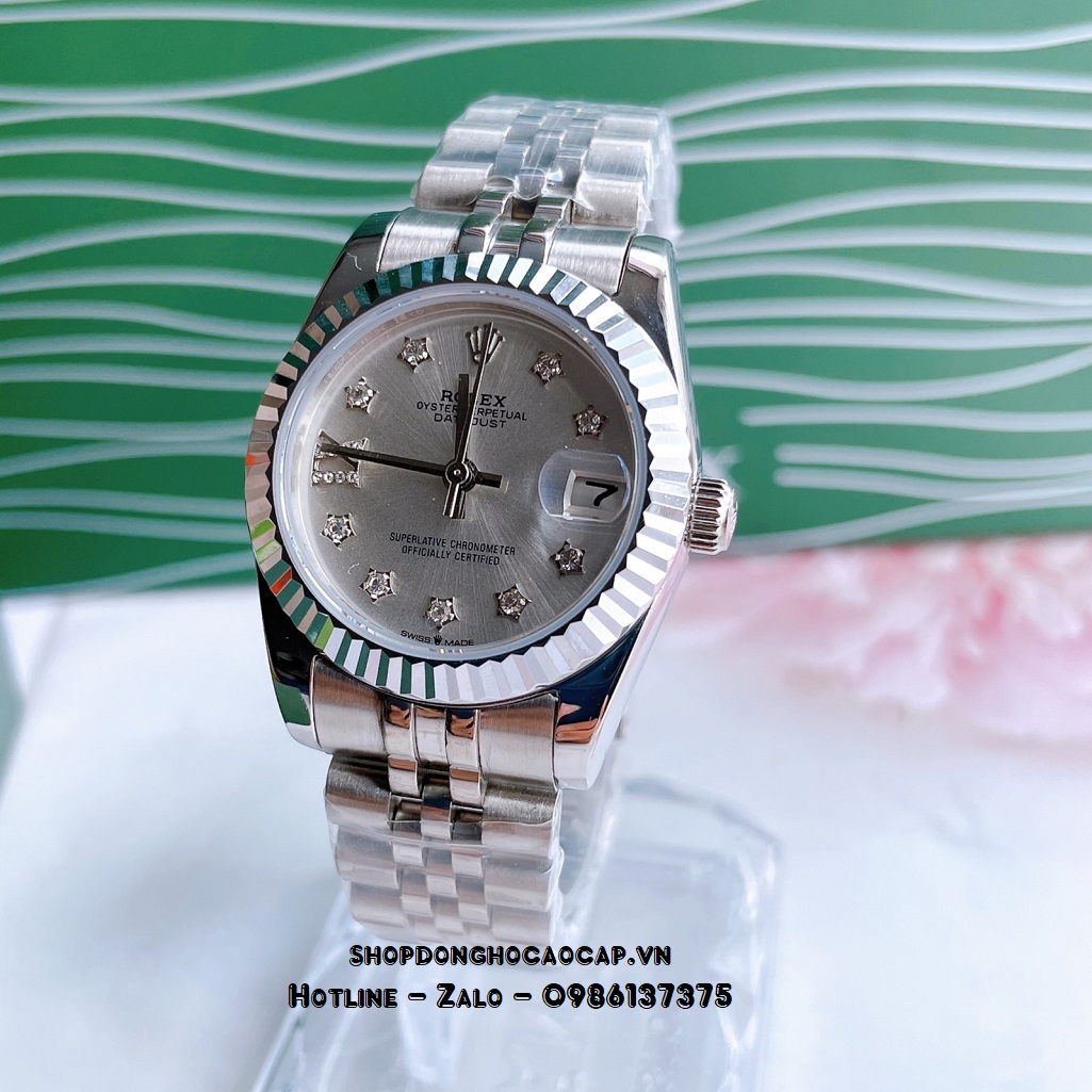 Đồng Hồ Rolex Datejust Cơ Tự Động Nữ Màu Bạc Mặt Trắng 31mm