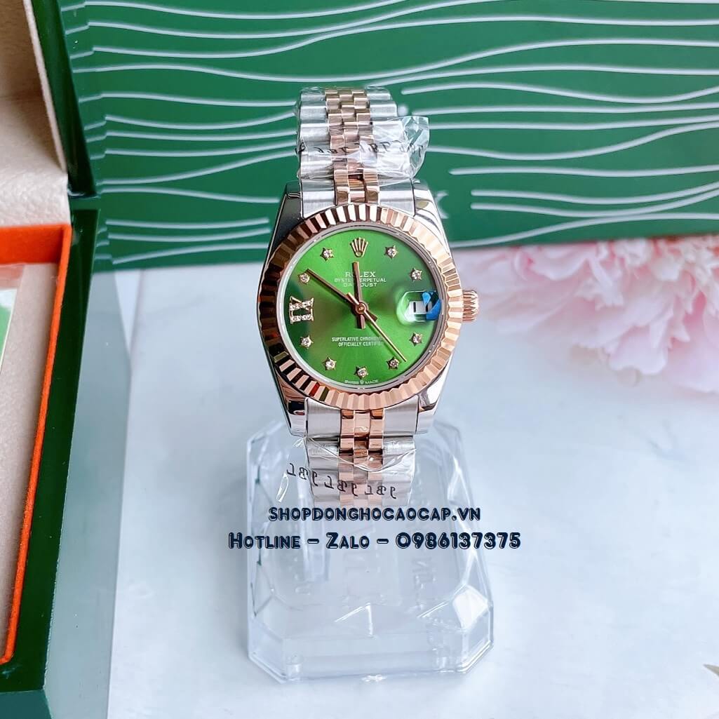 Đồng Hồ Rolex Datejust Cơ Tự Động Nữ Demi Rose Mặt Xanh Lá 31mm