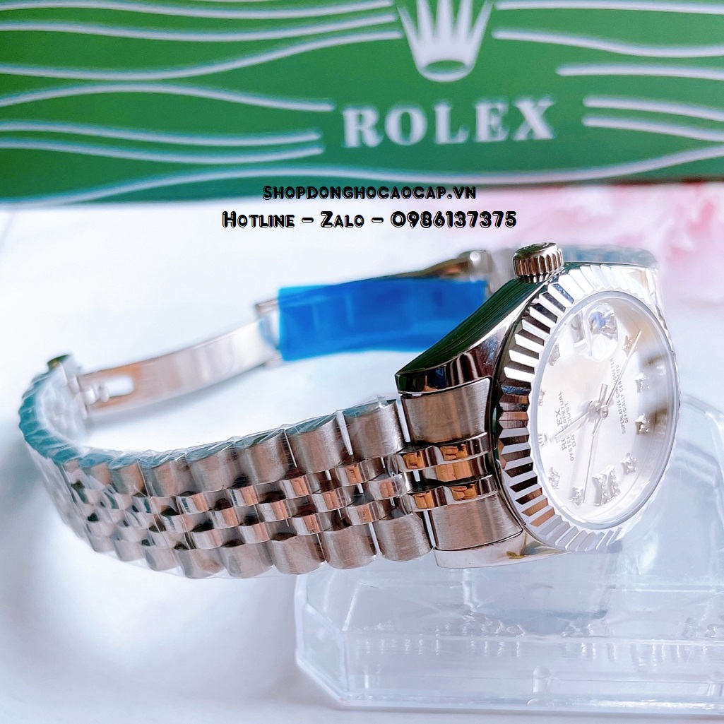 Đồng Hồ Rolex Datejust Cơ Tự Động Nữ Màu Bạc Mặt Trắng 31mm