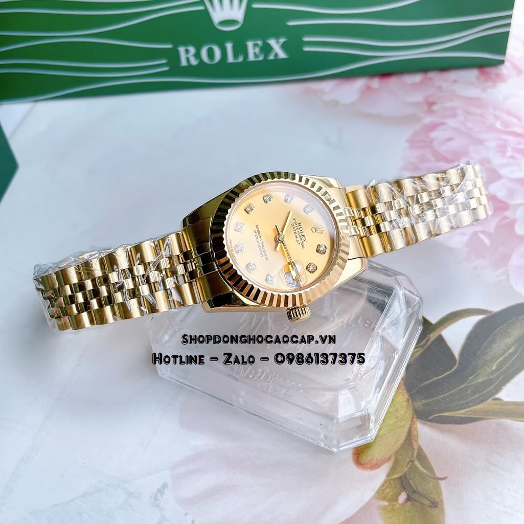 Đồng Hồ Rolex Datejust Cơ Tự Động Nữ Màu Vàng Mặt Vàng 31mm