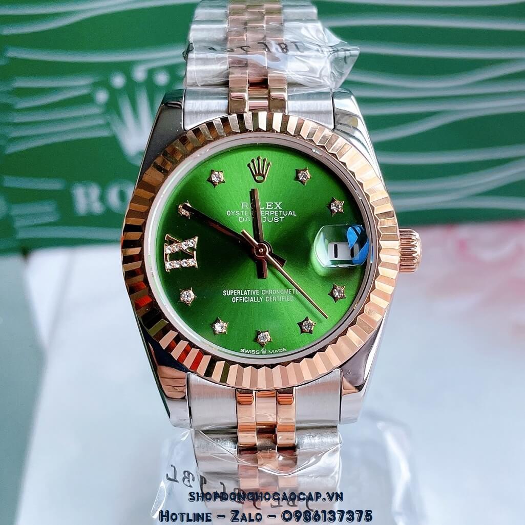 Đồng Hồ Rolex Datejust Cơ Tự Động Nữ Demi Rose Mặt Xanh Lá 31mm