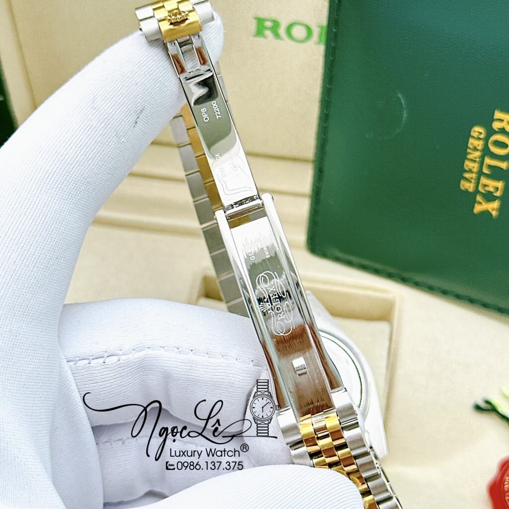 Đồng Hồ Rolex Datejust Tự Động Nữ Dây Kim Loại Demi Vàng Mặt Xanh Đính Đá 31mm