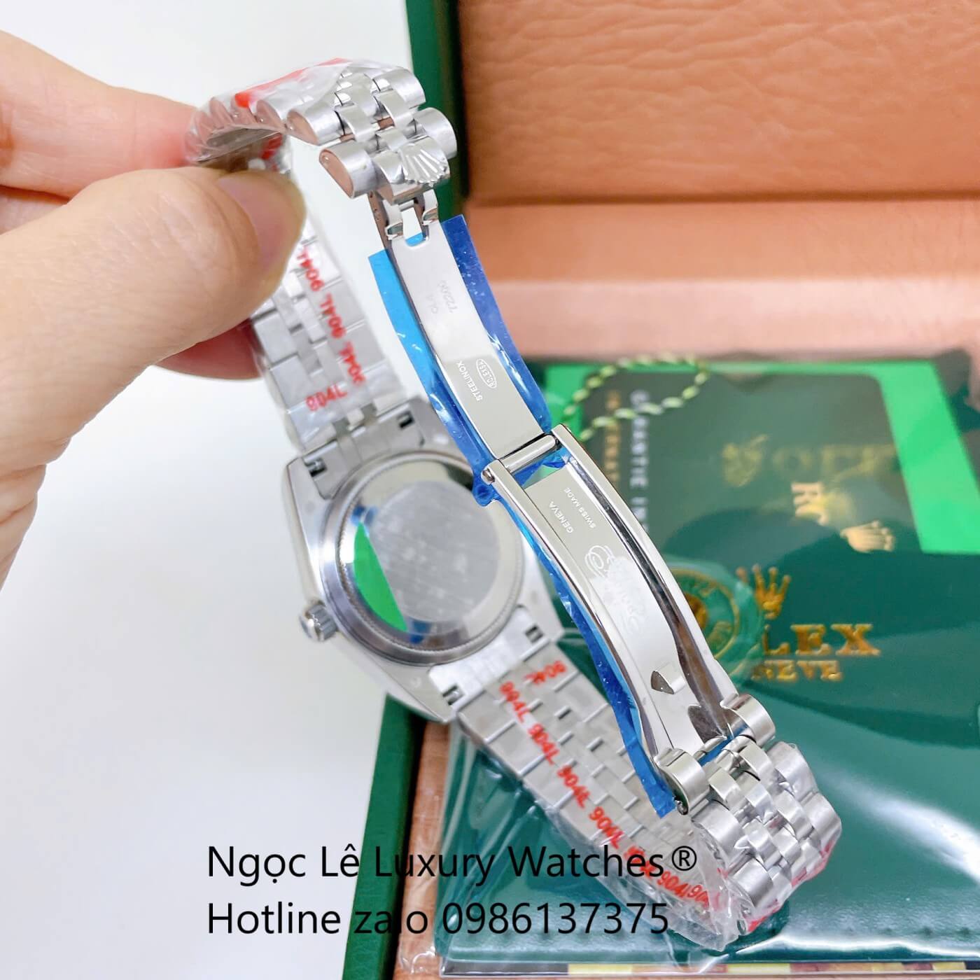 Đồng Hồ Rolex Datejust Nữ Dây Thép Bạc Mặt Trắng Size 31mm Quartz - Niềng Khía Mặt Xà Cừ