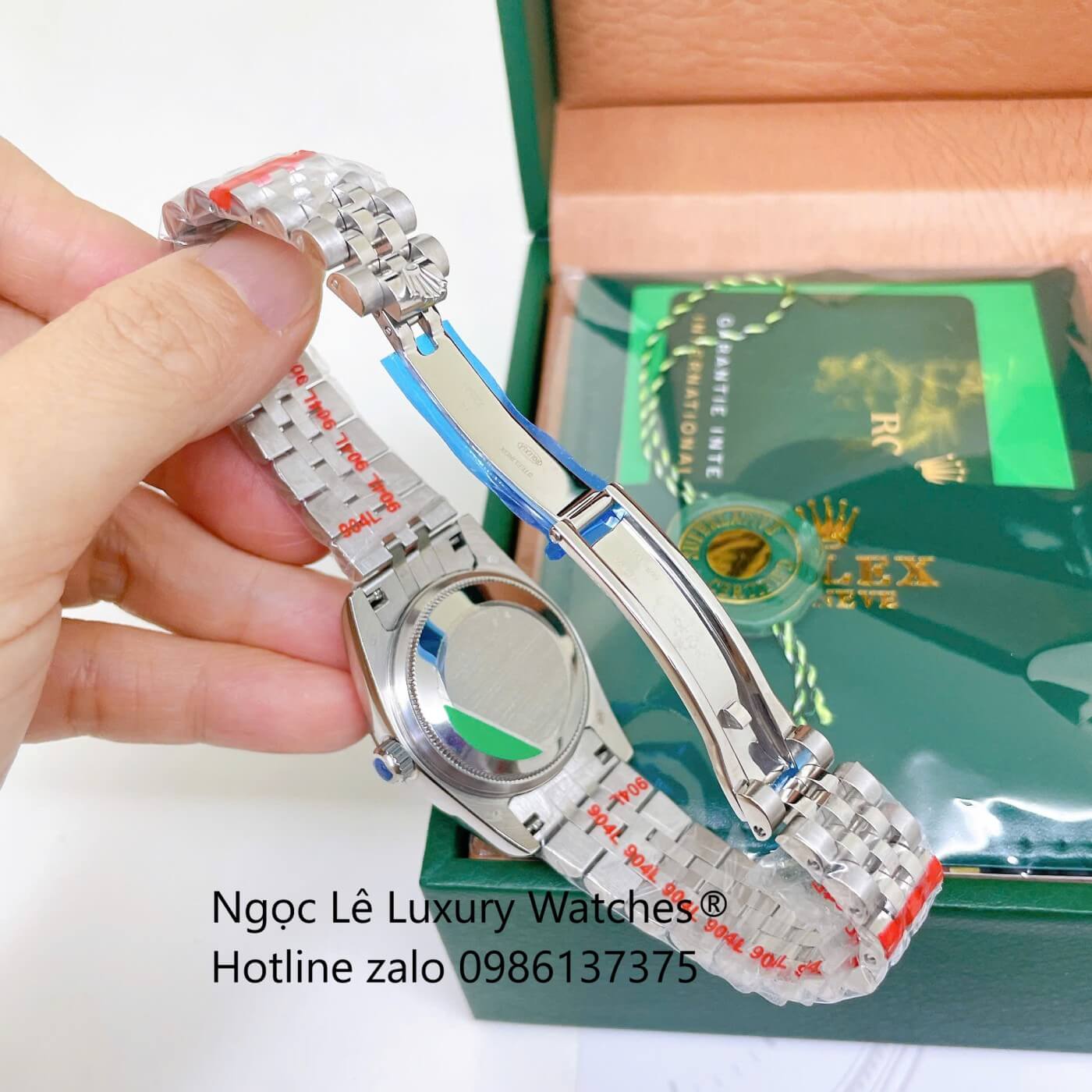Đồng Hồ Rolex Datejust Nữ Dây Thép Bạc Mặt Xanh Dương Size 31mm Quartz - Niềng Khía