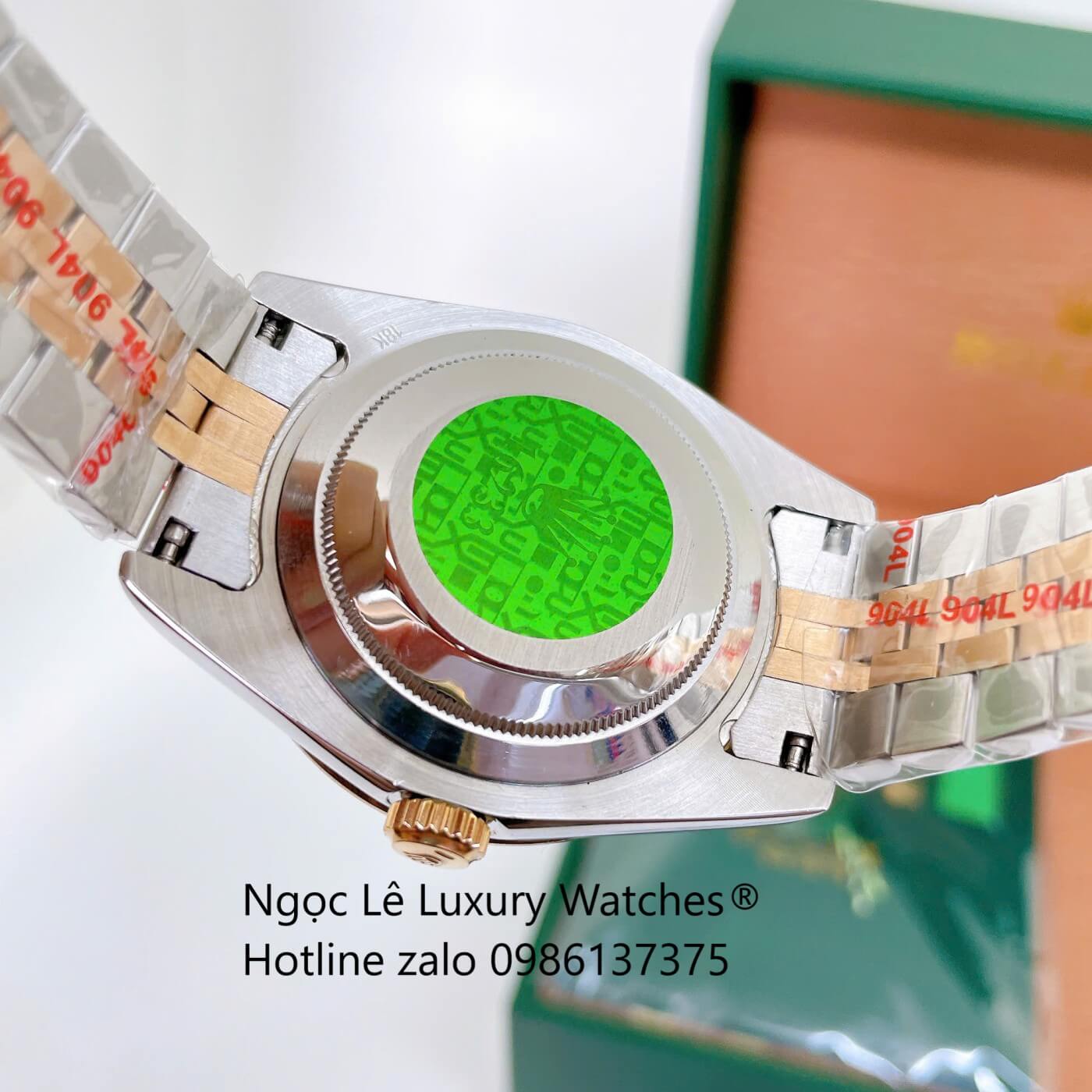 Đồng Hồ Rolex Datejust Nữ Dây Thép Demi Rose Mặt Xà Cừ Trắng Niềng Đính Đá Size 31mm - Quartz