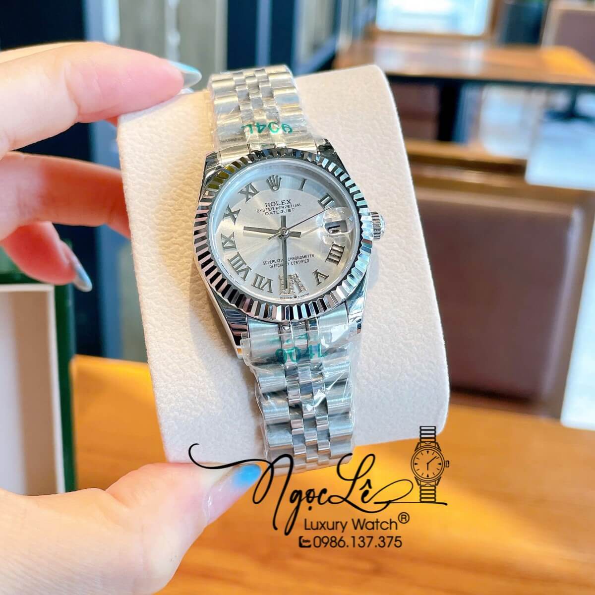 Đồng Hồ Nữ Rolex Datejust Máy Cơ Tự Động Dây Bạc Mặt Trắng Size 31mm - Mặt Số La Mã