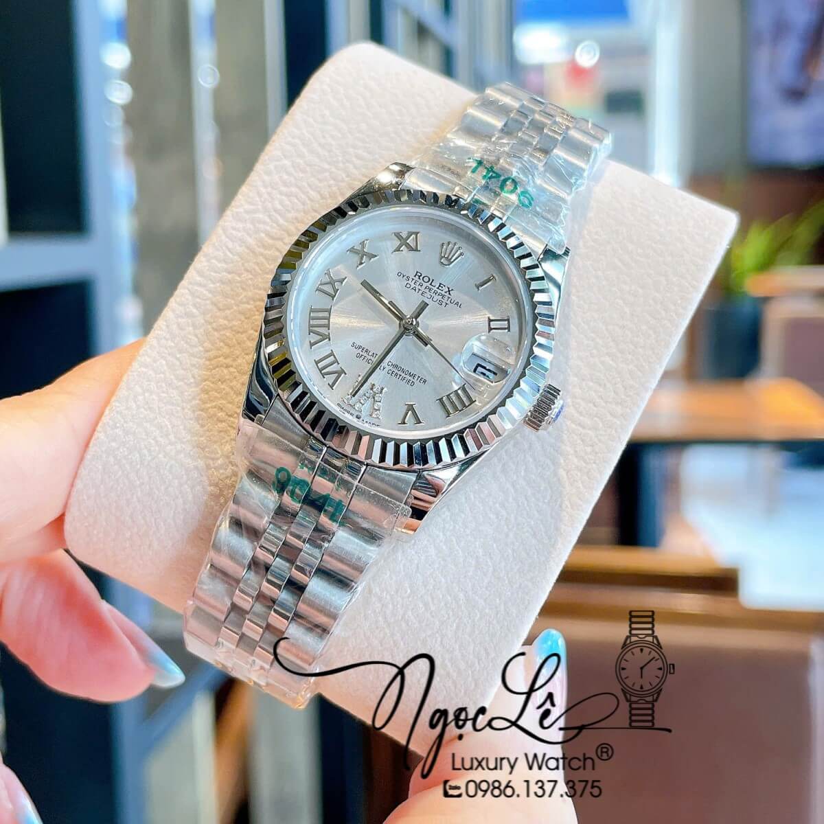 Đồng Hồ Nữ Rolex Datejust Máy Cơ Tự Động Dây Bạc Mặt Trắng Size 31mm - Mặt Số La Mã