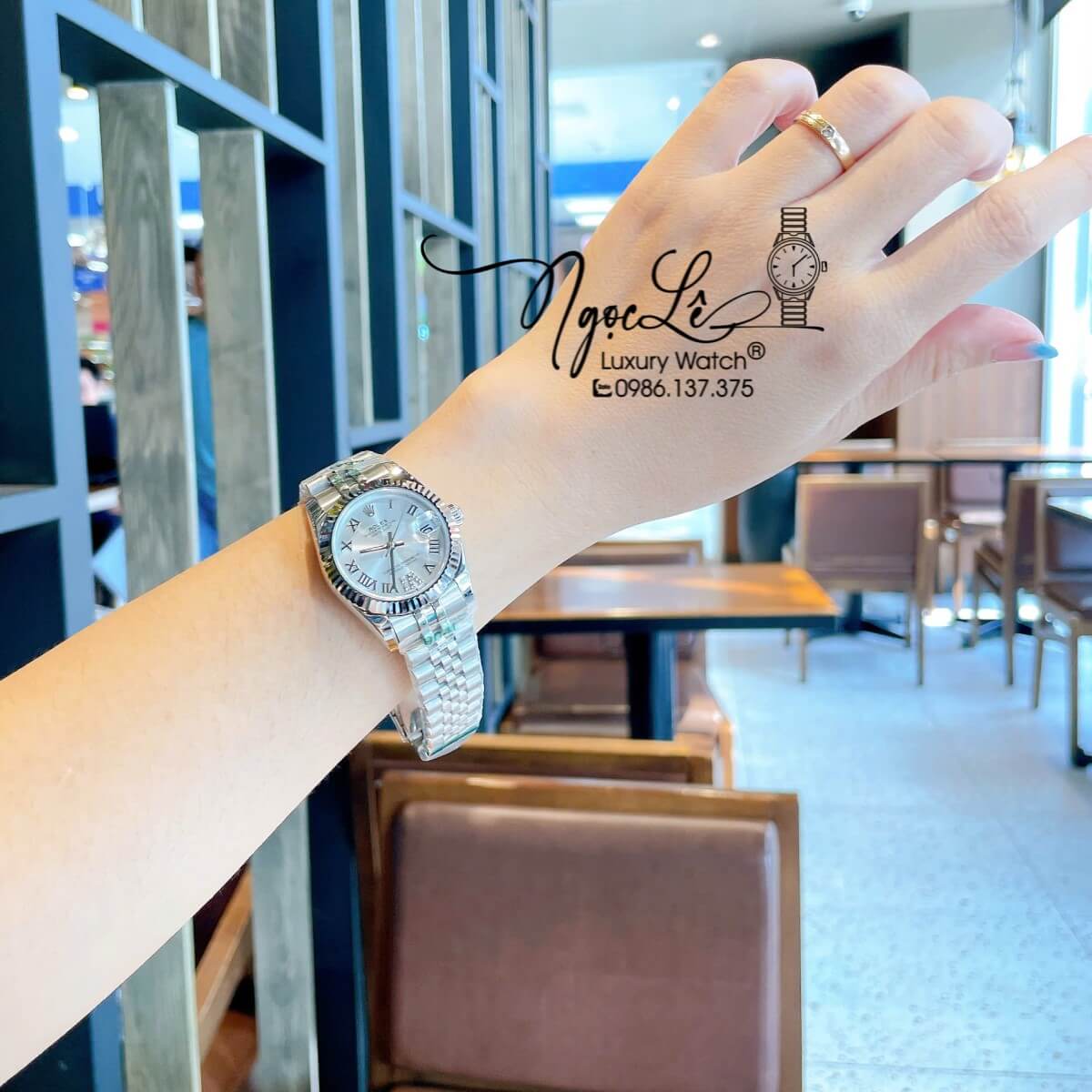 Đồng Hồ Nữ Rolex Datejust Máy Cơ Tự Động Dây Bạc Mặt Trắng Size 31mm - Mặt Số La Mã