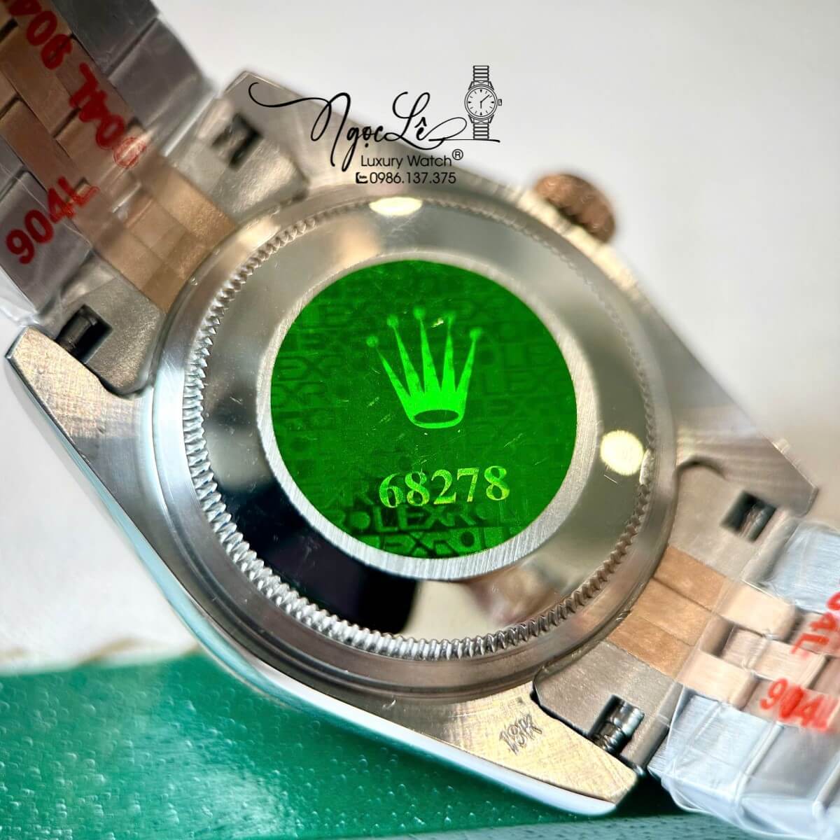 Đồng Hồ Rolex Datejust Nữ Tự Động Dây Kim Loại Demi Rose Mặt Nâu Đính Đá Size 31mm