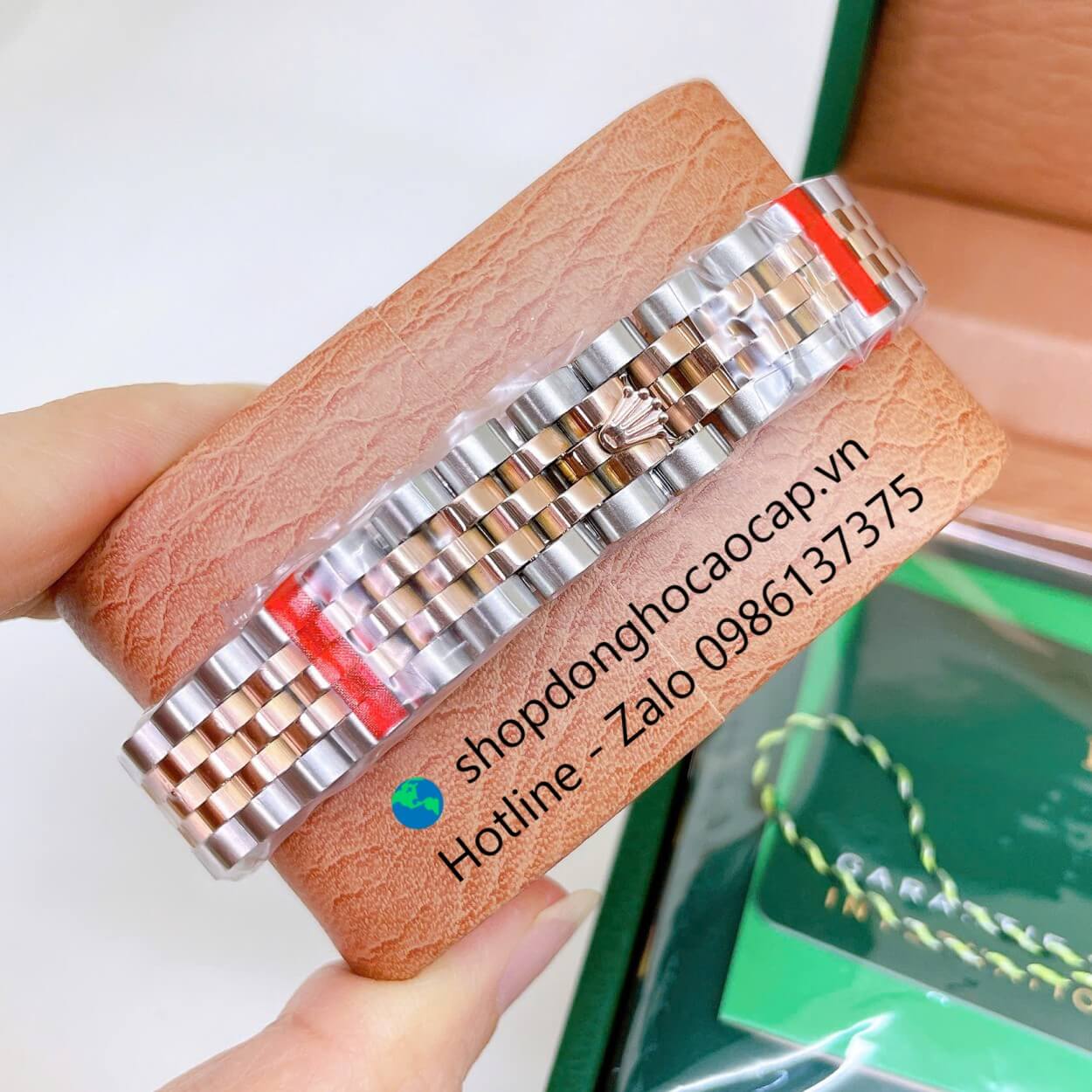 Đồng Hồ Rolex Datejust Nữ Máy Pin Dây Kim Loại Demi Rose Niềng Khía Size 31mm