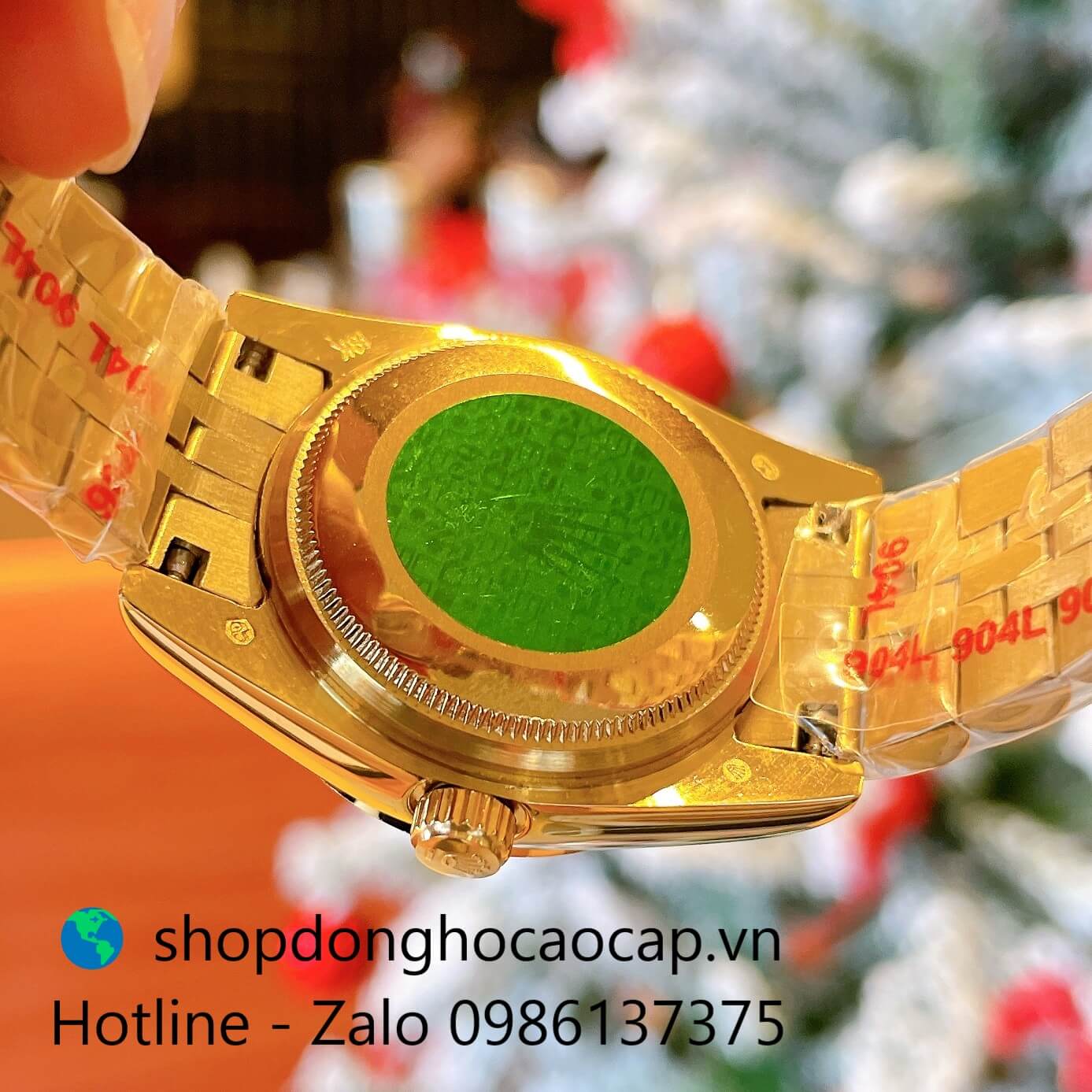 Đồng Hồ Rolex Datejust Nữ Máy Pin Dây Kim Loại Vàng Mặt Vàng Niềng Khía Size 31mm