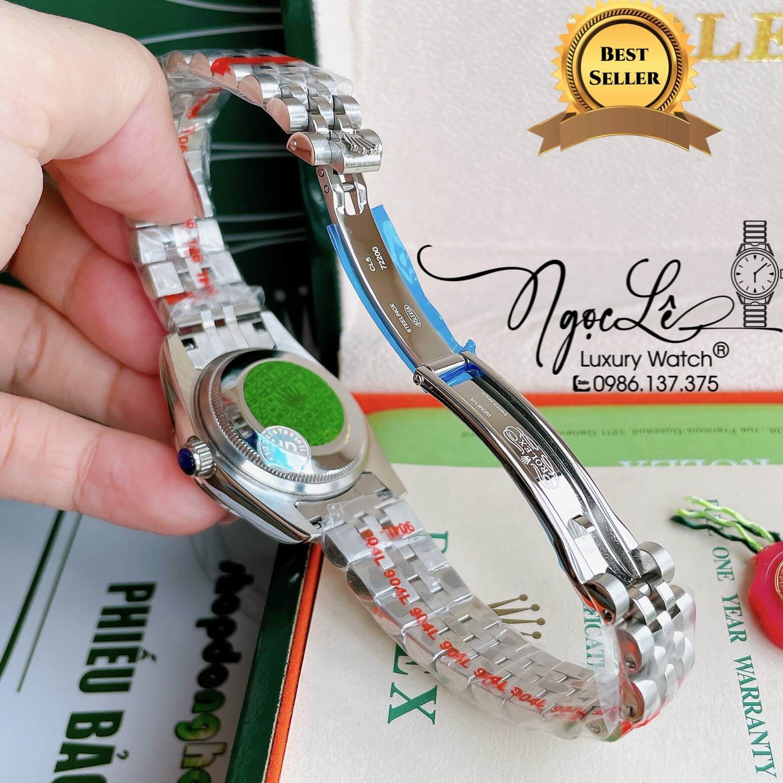Đồng Hồ Nữ Rolex Datejust Pin Màu Bạc Mặt Trắng Xà Cừ Đính Đá Size 32mm FullBox
