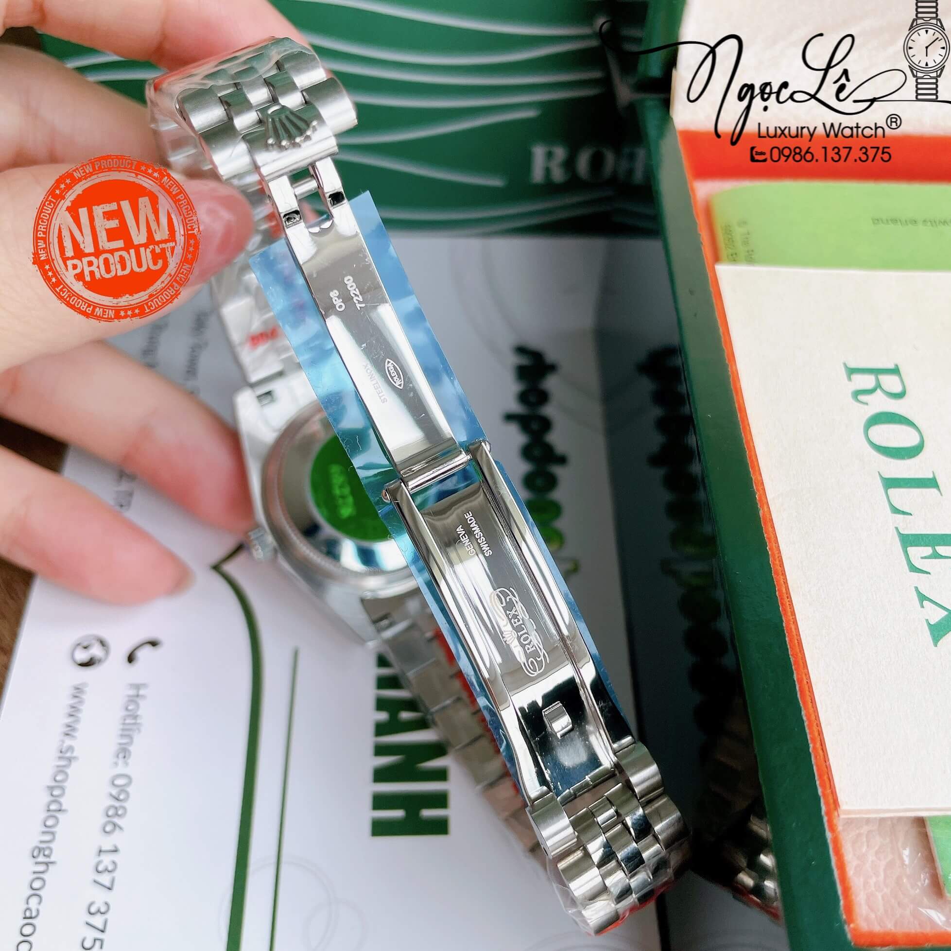 Đồng Hồ Nữ Rolex Datejust Pin Màu Bạc Mặt Xám Nhạt Đính Đá Size 32mm Full Box