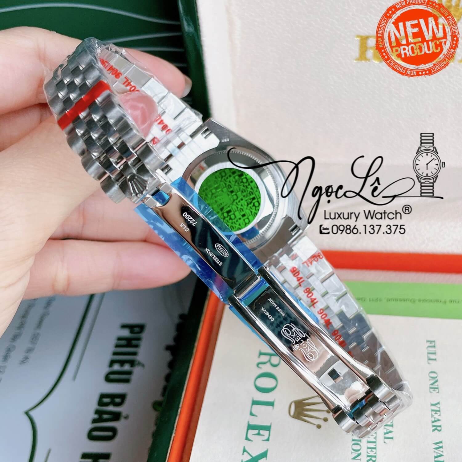 Đồng Hồ Nữ Rolex Datejust Pin Màu Bạc Mặt Xám Đính Đá Size 32mm Full Box