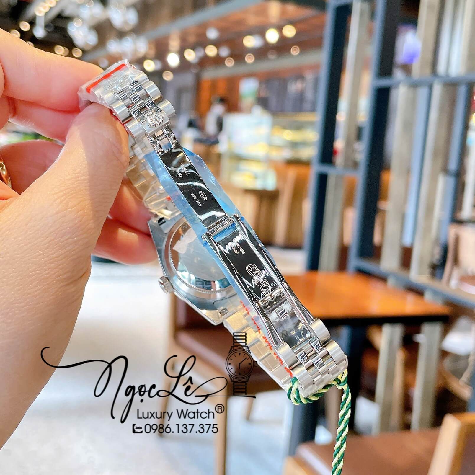 Đồng Hồ Rolex Datejust Nữ Máy Pin Dây Kim Loại Màu Bạc Đính Đá Size 31mm