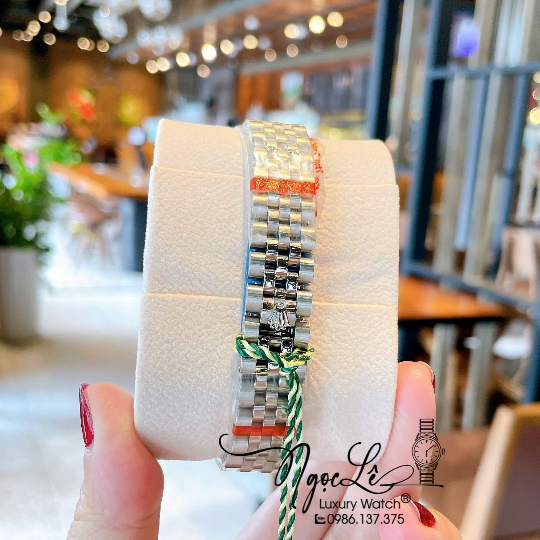 Đồng Hồ Rolex Datejust Nữ Máy Pin Dây Kim Loại Màu Bạc Đính Đá Size 31mm