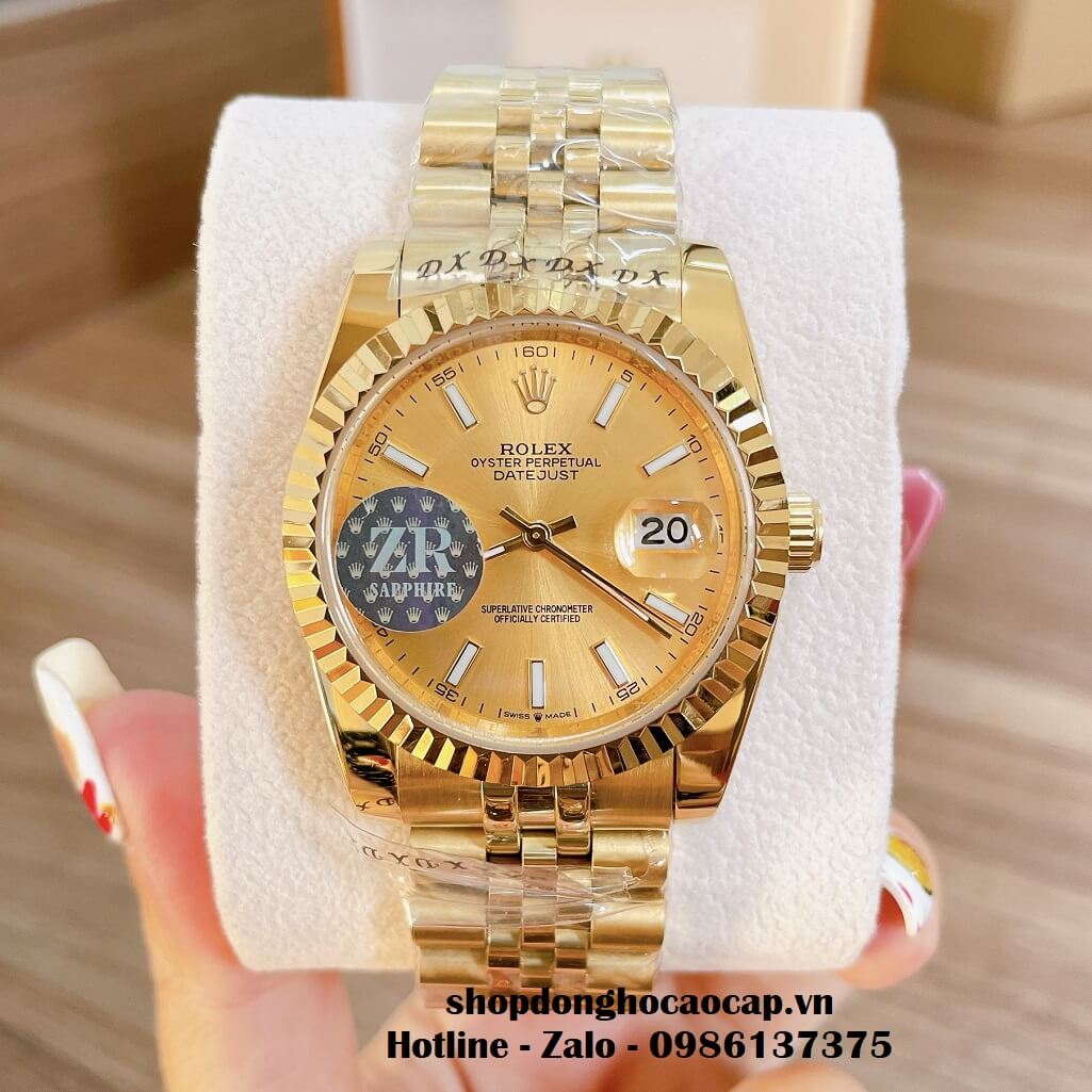 Đồng Hồ Rolex Datejust Nam Automatic Vàng Mặt Vàng 36mm