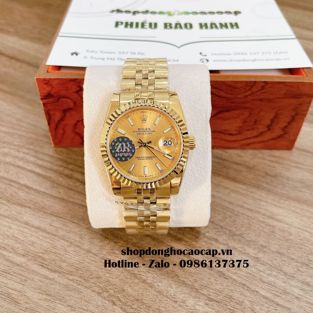 Đồng Hồ Rolex Datejust Nam Automatic Vàng Mặt Vàng 36mm