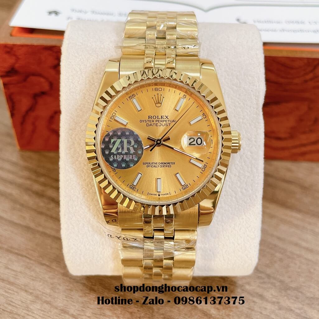 Đồng Hồ Rolex Datejust Nam Automatic Vàng Mặt Vàng 36mm