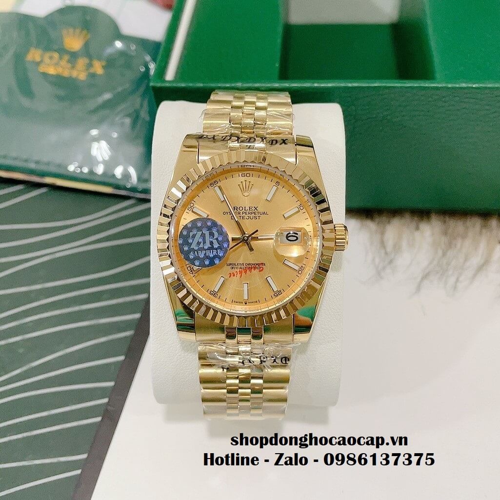 Đồng Hồ Rolex Datejust Nam Automatic Vàng Mặt Vàng 36mm