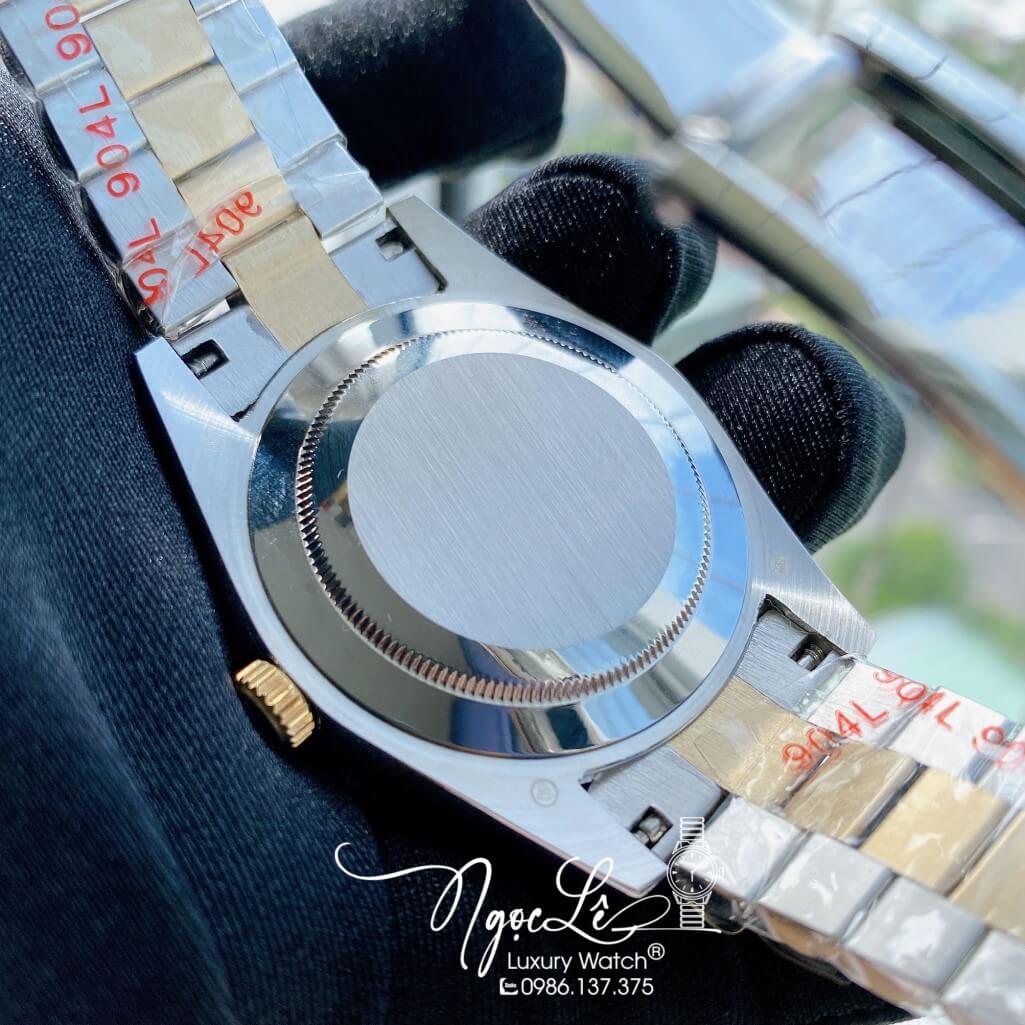 Đồng Hồ Rolex Day-Date Automatic Dây Kim Loại Demi Mặt Xanh Lá Đính Đá 41mm
