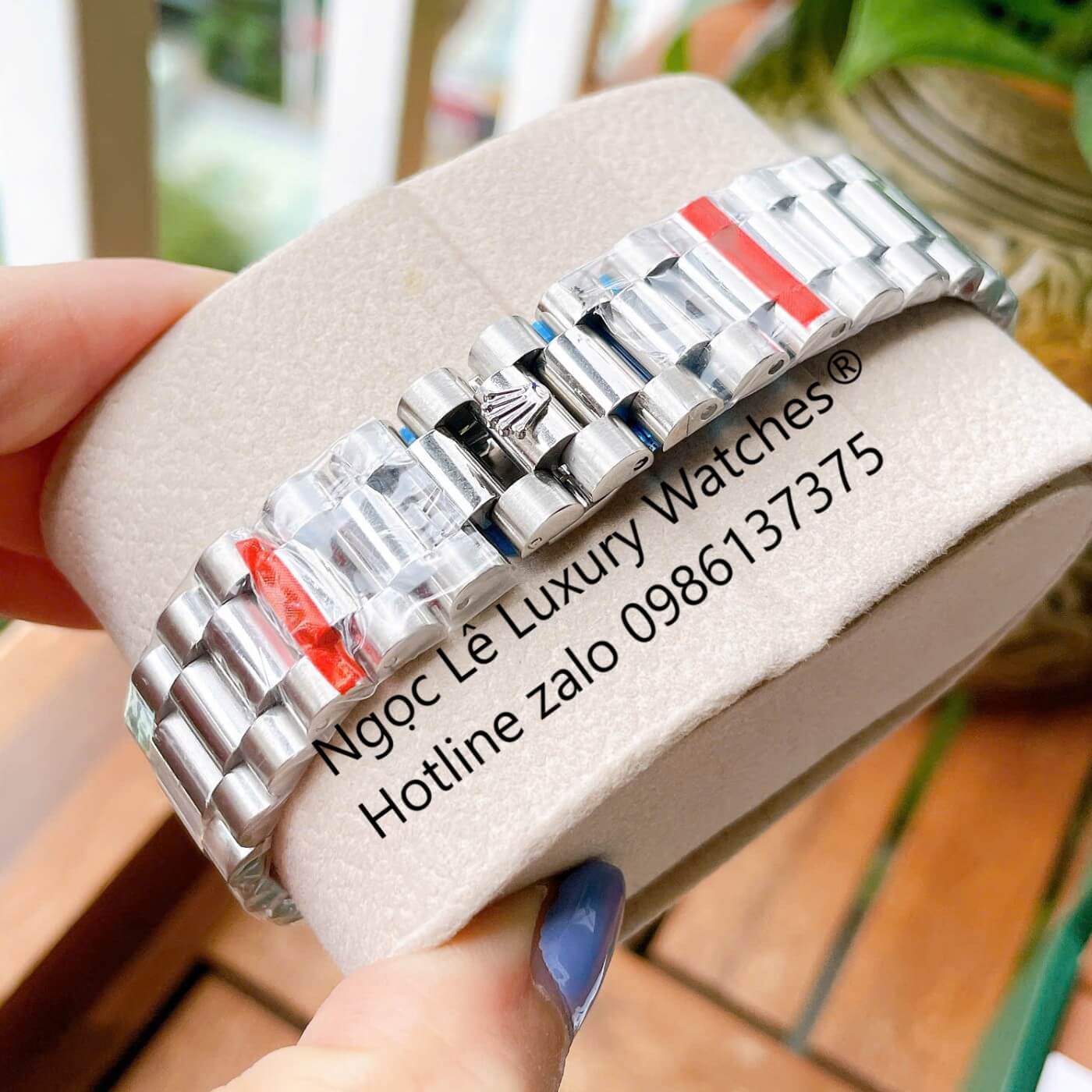 Đồng Hồ Rolex Day-Date Cơ Tự Động Dây Thép Silver Mặt Thiên Thạch Size 41mm - Niềng Khía