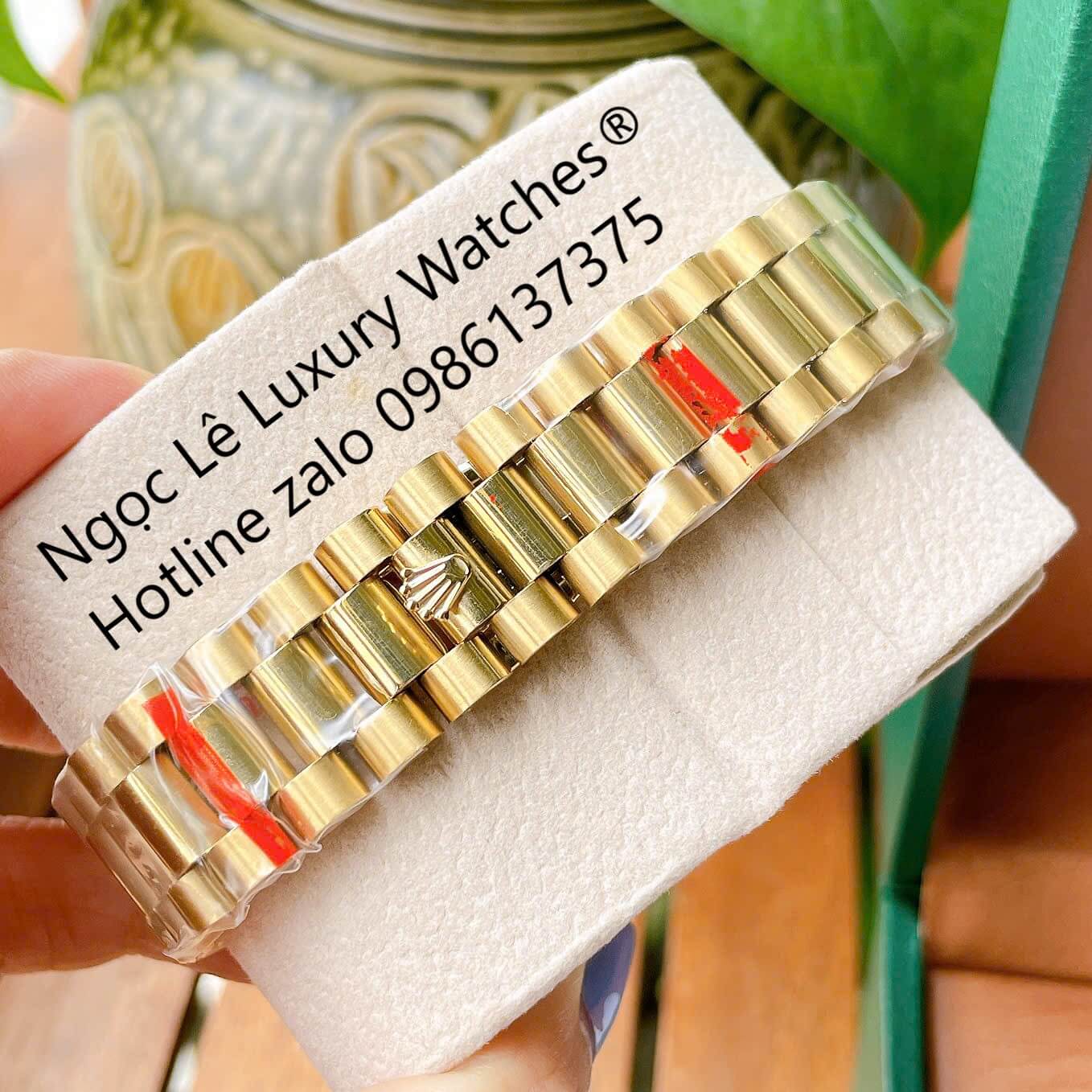 Đồng Hồ Rolex Day-Date Cơ Tự Động Dây Thép Vàng Mặt Vàng Size 41mm - Niềng Khía