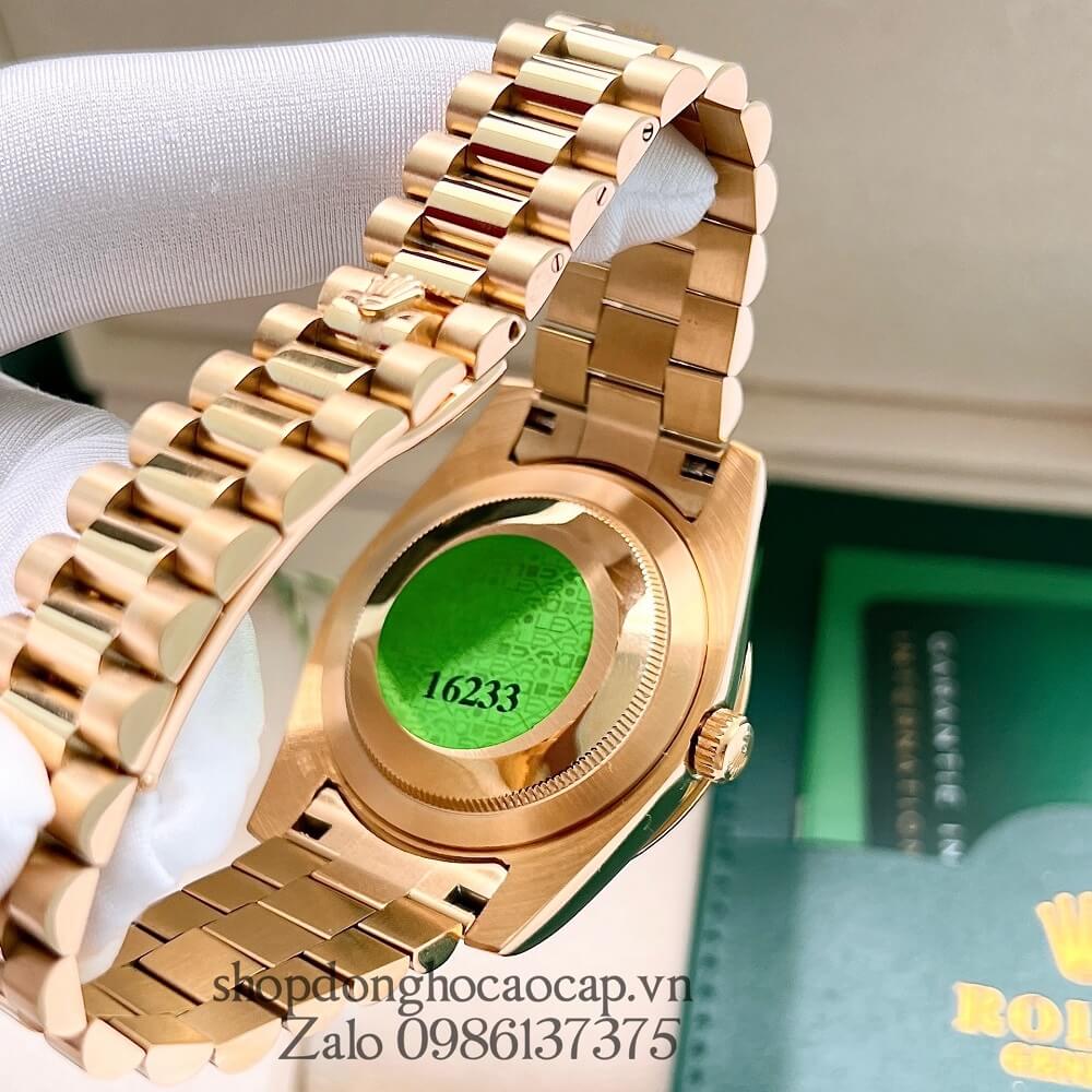 Đồng Hồ Rolex Day-Date Nam Automatic (Tự Động) Viền Đá Gold 41mm