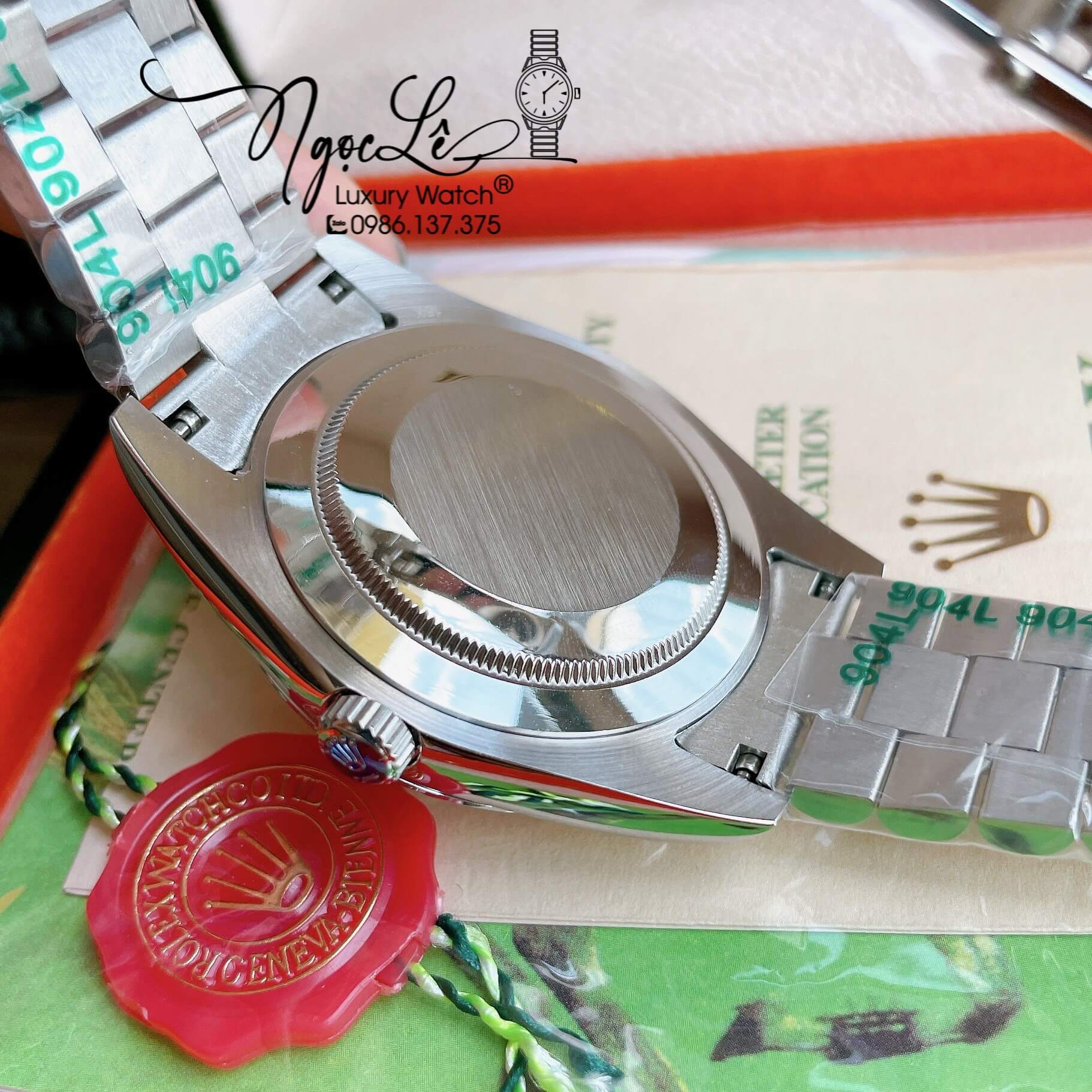 Đồng Hồ Rolex Day-Date Automatic Nam Dây Kim Loại Bạc Mặt Trắng Niềng Khía Size 41mm