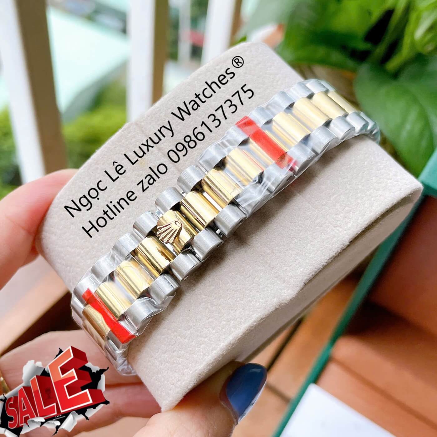 Đồng Hồ Rolex Day-Date Cơ Tự Động Dây Demi Vàng Mặt Xanh Ombre Size 41mm - Niềng Khía