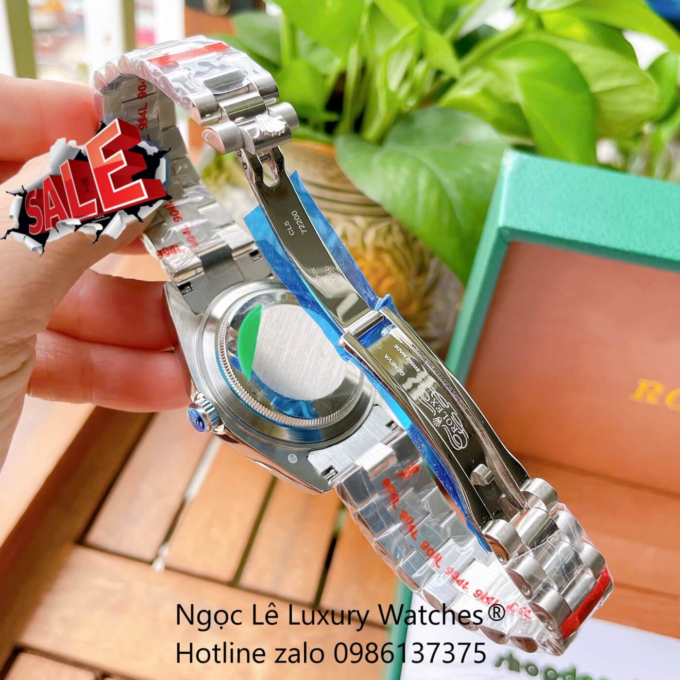 Đồng Hồ Rolex Day-Date Tự Động Dây Thép Màu Bạc Mặt Đen Size 41mm - Niềng Khía