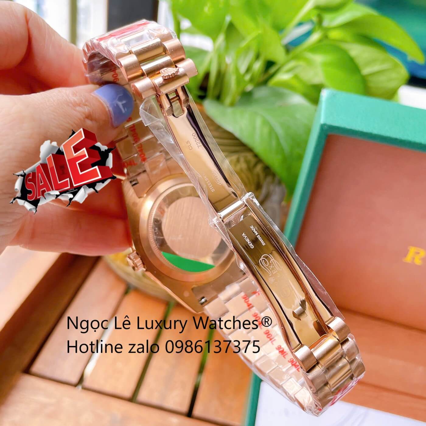 Đồng Hồ Rolex Day-Date Tự Động Dây Thép Vàng Hồng Mặt Nâu Size 41mm - Niềng Khía