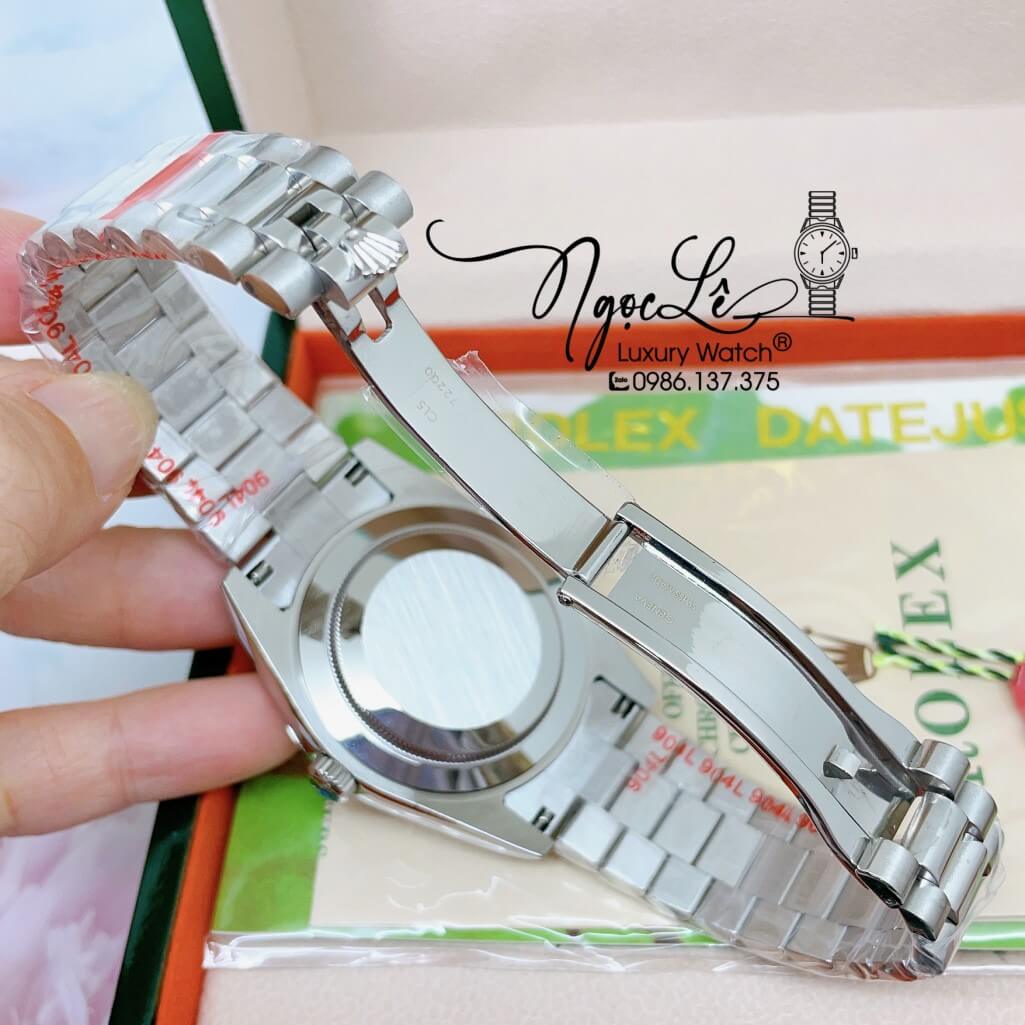 Đồng Hồ Rolex Day-Date Automatic Dây Kim Loại Bạc Mặt Ombre Xanh 41mm