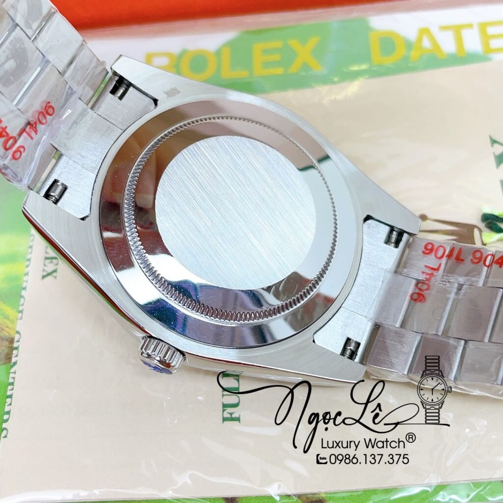 Đồng Hồ Rolex Day-Date Automatic Dây Kim Loại Bạc Mặt Ombre Xanh 41mm