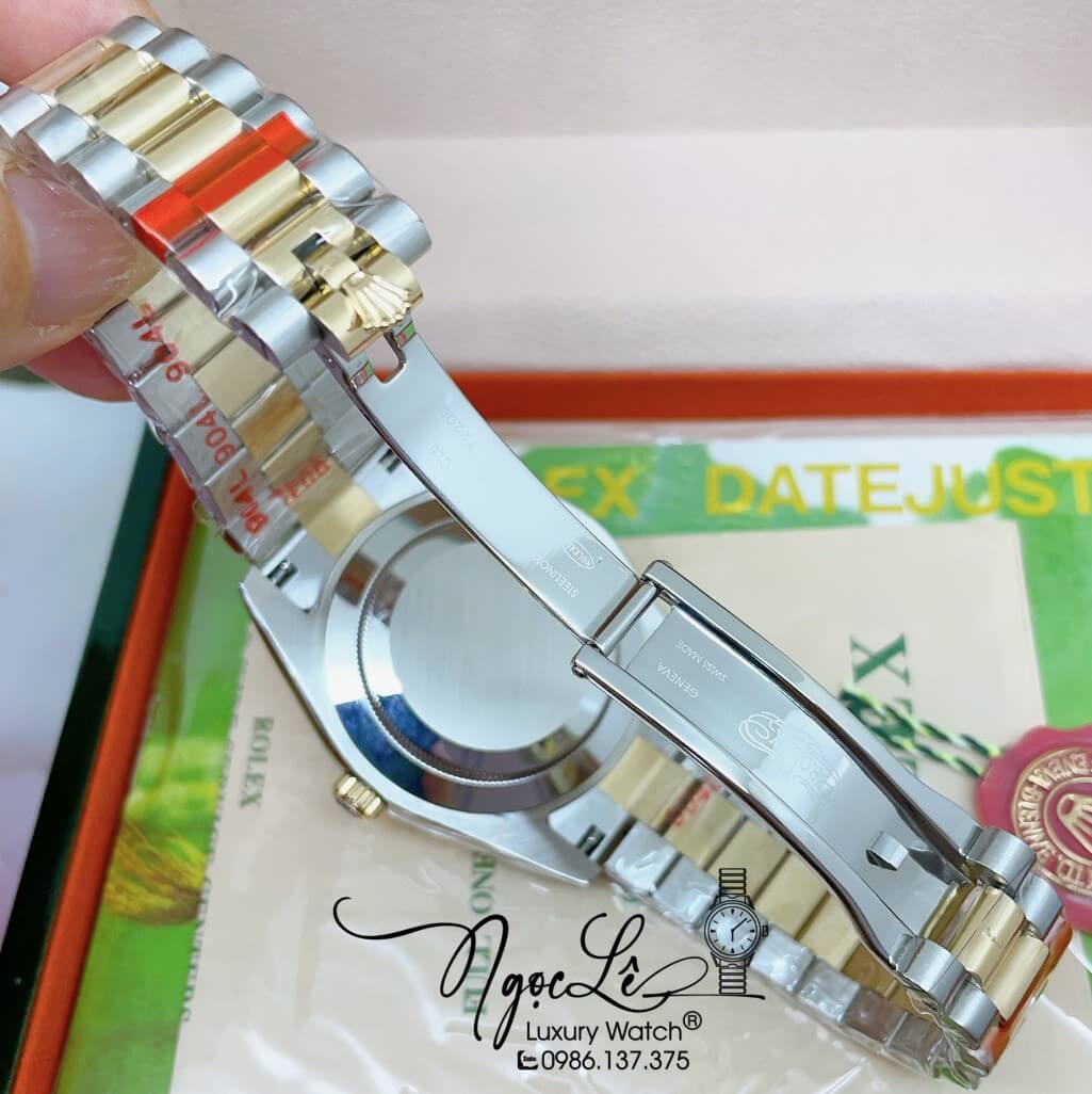Đồng Hồ Rolex Day-Date Automatic Dây Kim Loại Demi Mặt Ombre Xanh 41mm