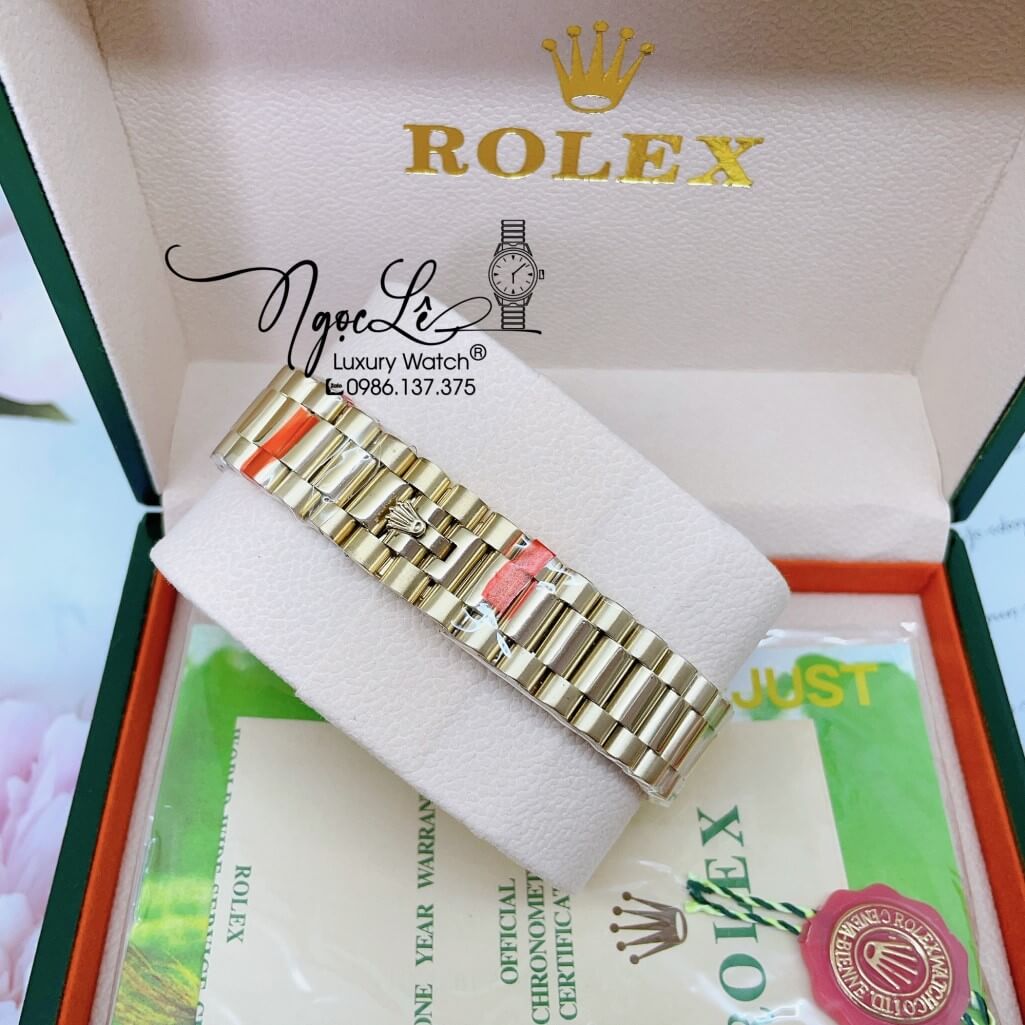 Đồng Hồ Rolex Day-Date Nam Tự Động Mặt Xanh Dương Vỏ Gold 41mm