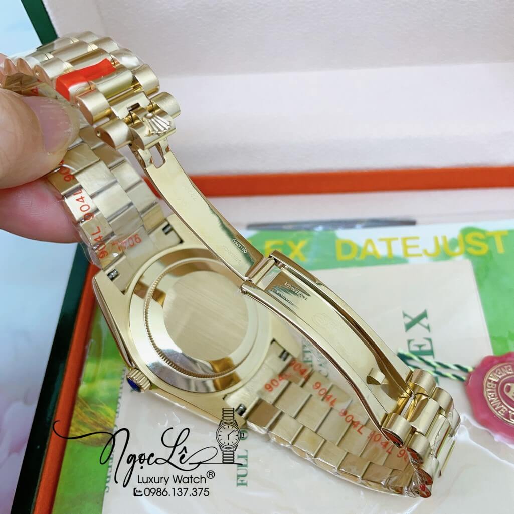 Đồng Hồ Rolex Day-Date Nam Tự Động Mặt Xanh Dương Vỏ Gold 41mm
