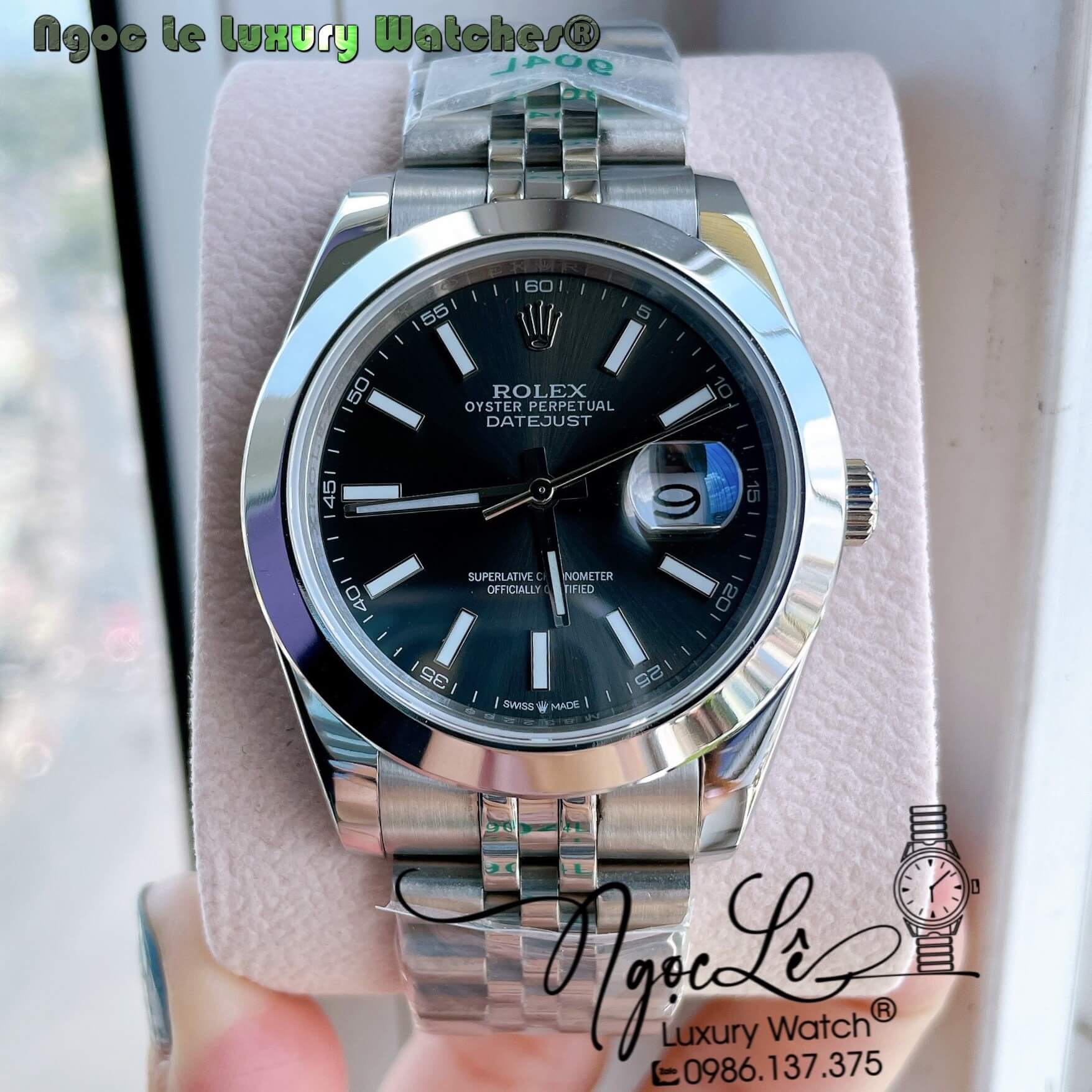 Đồng Hồ Rolex Day-Date Automatic Nam Dây Kim Loại Màu Bạc Niềng Trơn Size 41mm