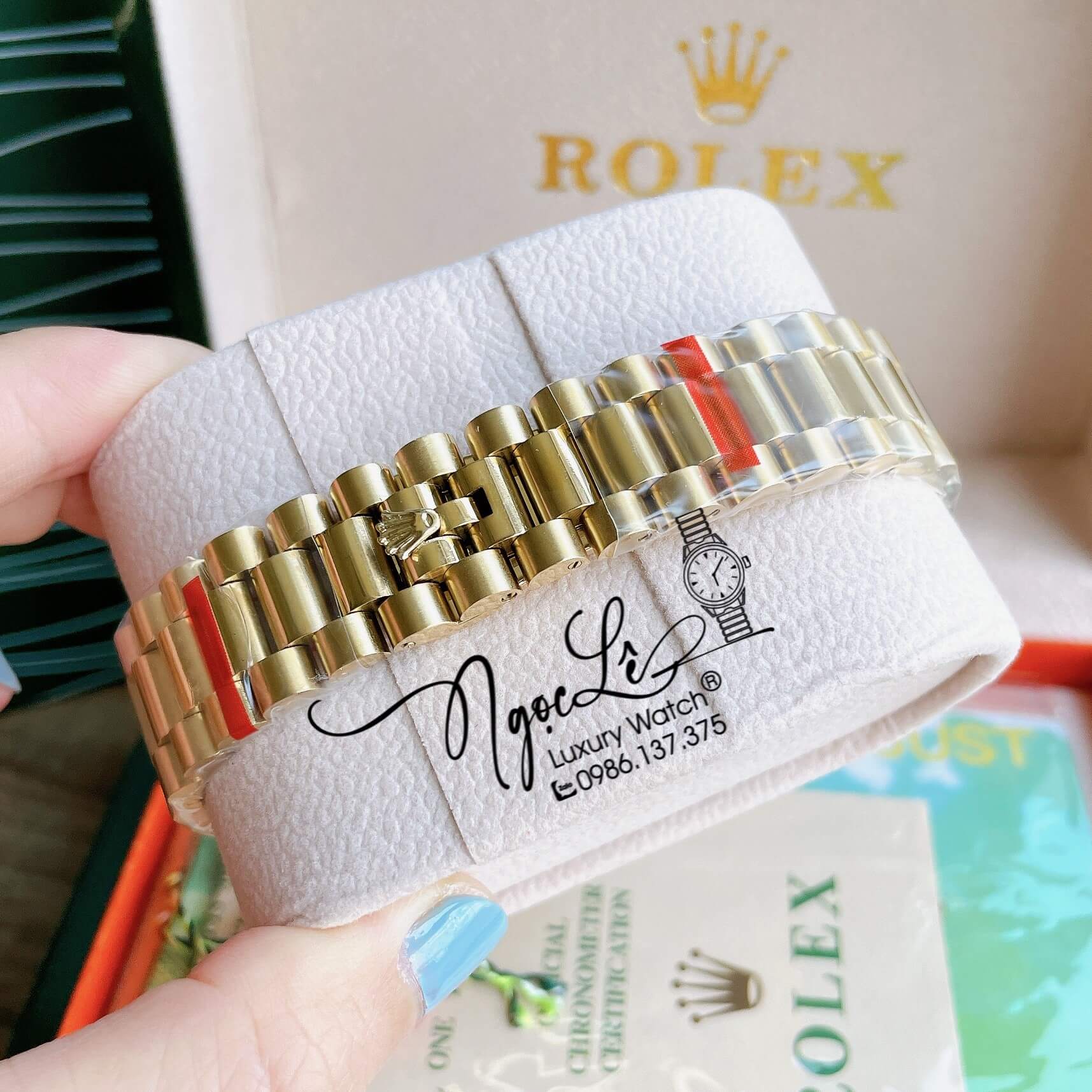 Đồng Hồ Rolex Day-Date Automatic Nam Dây Kim Loại Vàng Mặt Trắng Niềng Khía Size 41mm