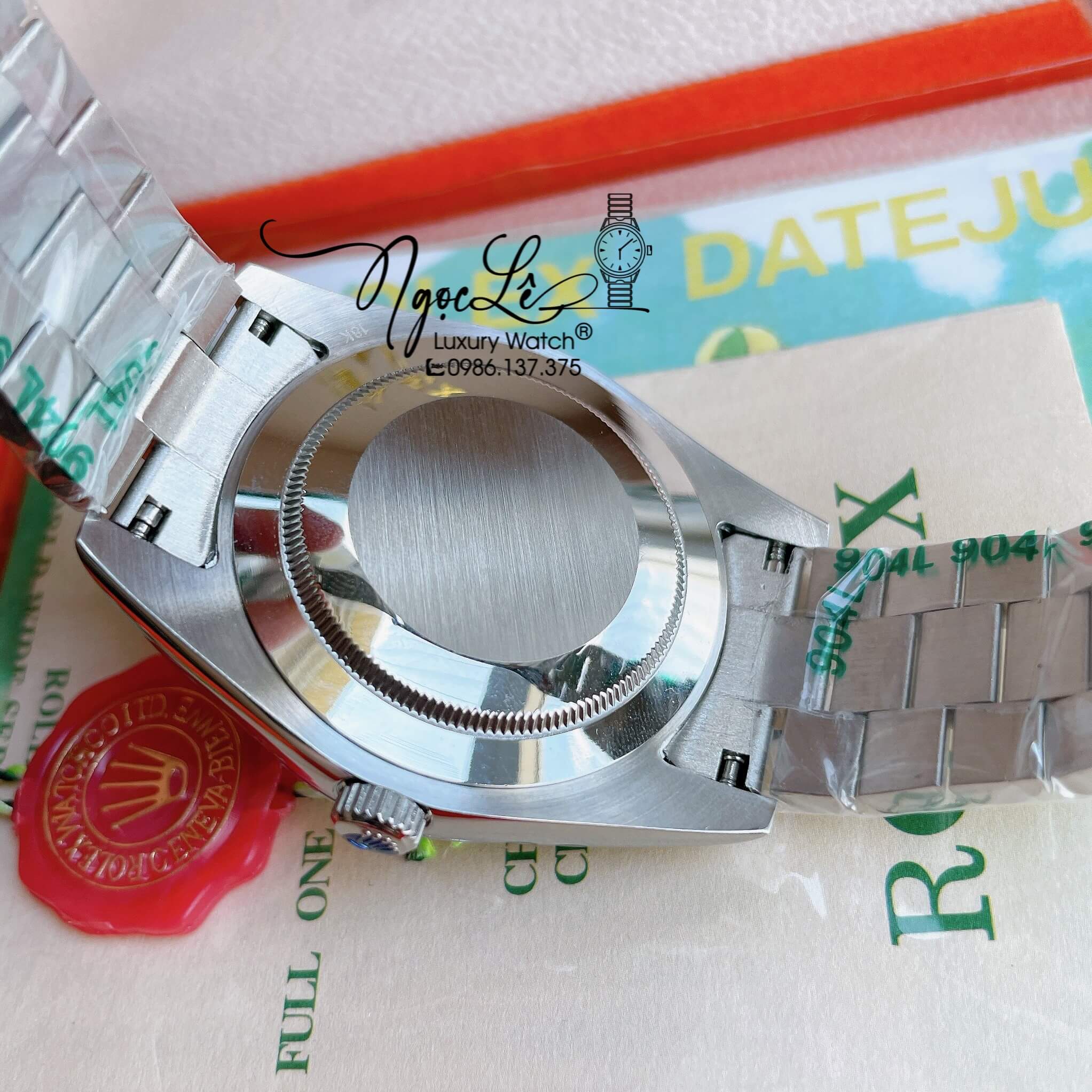 Đồng Hồ Rolex Day-Date Automatic Nam Dây Kim Loại Bạc Mặt Xanh Dương Nhạt Niềng Khía Size 41mm - Rolex nam siêu cấp 1:1 máy cơ tự động