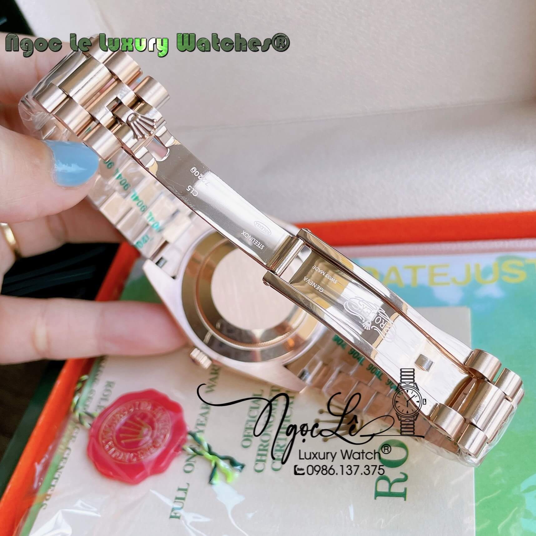 Đồng Hồ Rolex Day-Date Automatic Nam Dây Kim Loại Màu Rose Niềng Khía Size 41mm
