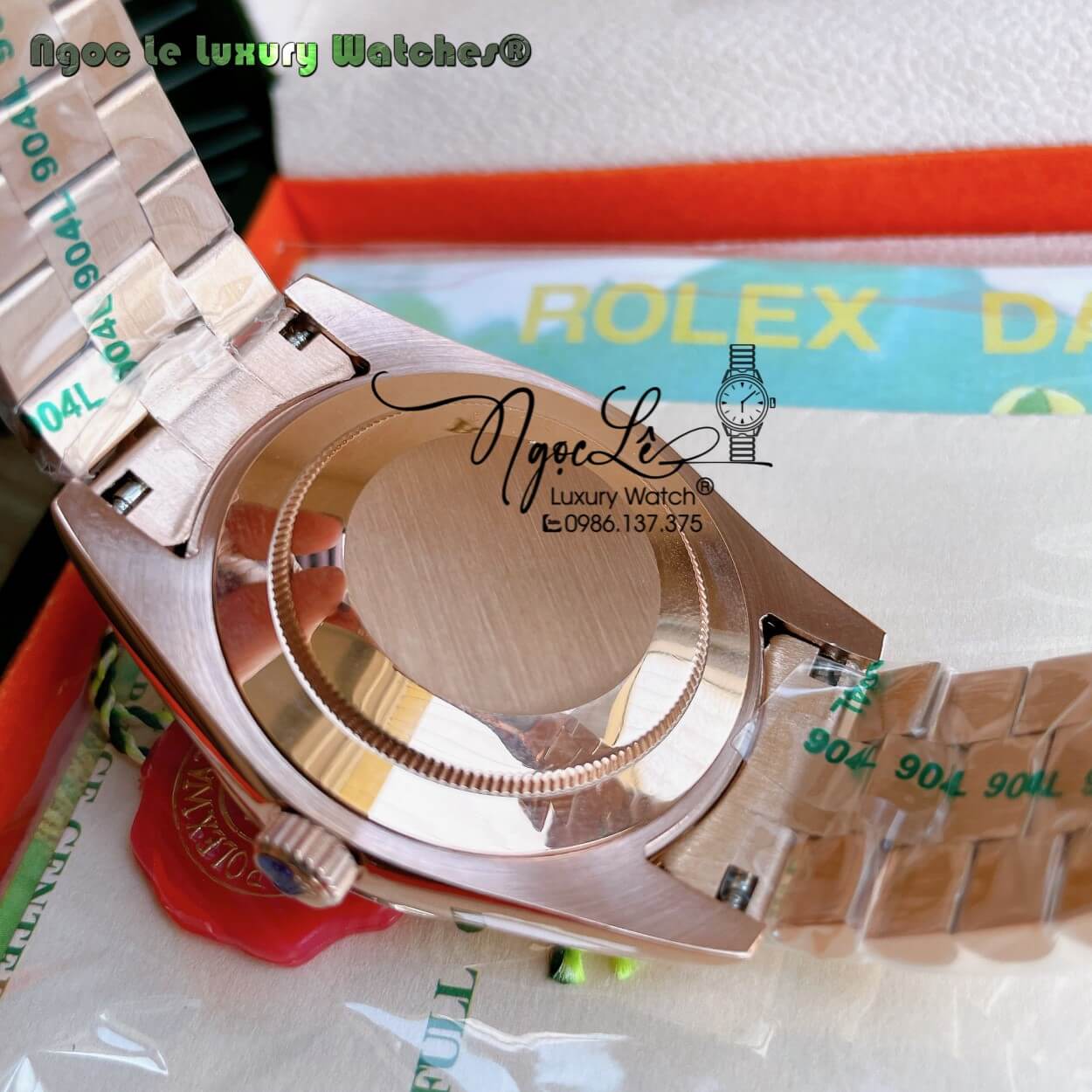 Đồng Hồ Rolex Day-Date Automatic Nam Dây Kim Loại Màu Rose Niềng Khía Size 41mm
