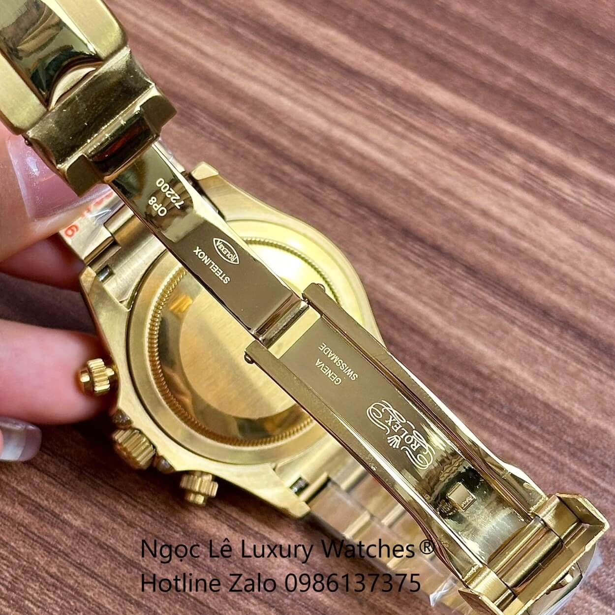 Đồng Hồ Rolex Daytona Rainbow Automatic Dây Kim Loại Màu Vàng Gold Size 40mm (Unisex)