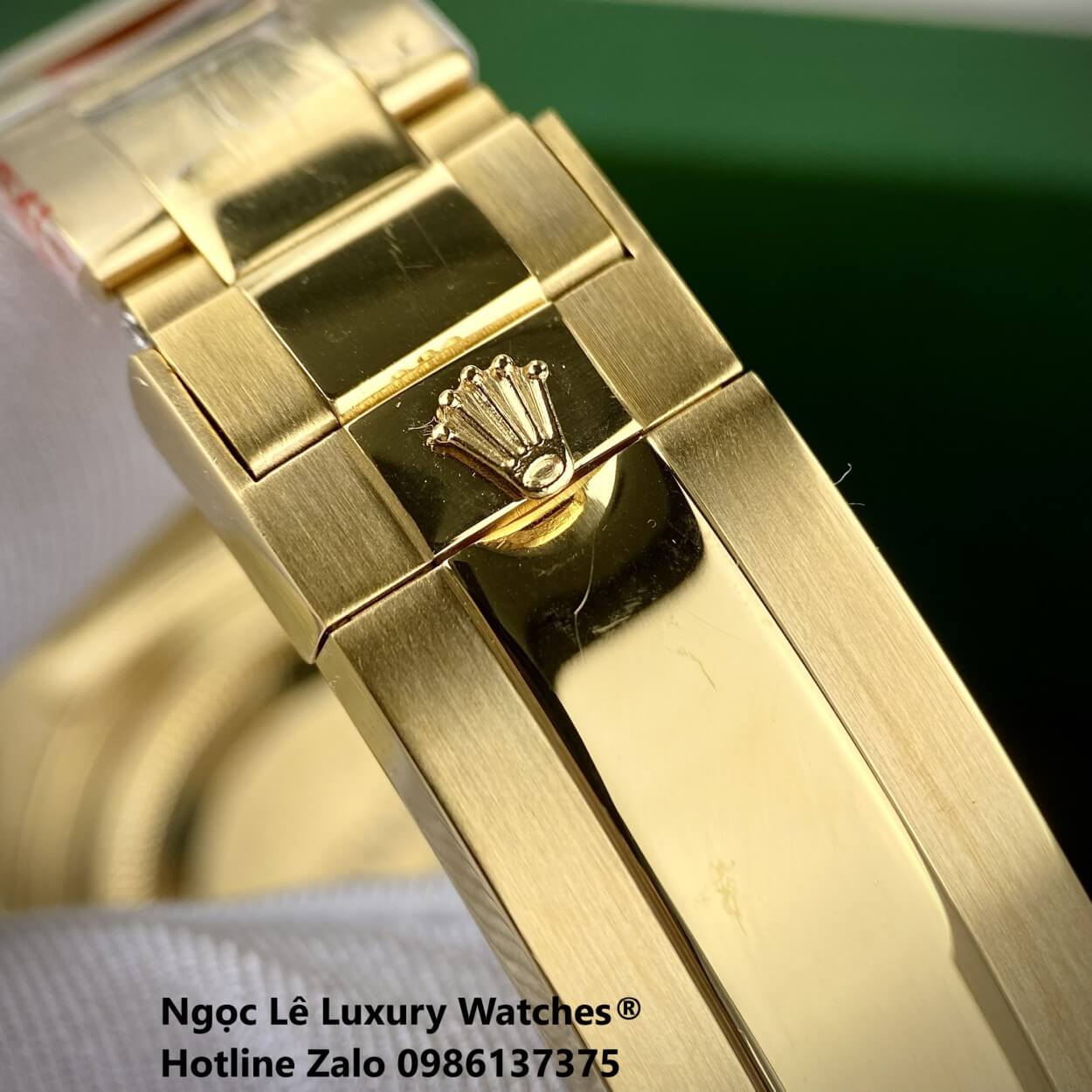 Đồng Hồ Rolex Daytona Rainbow Automatic Dây Kim Loại Màu Vàng Gold Size 40mm (Unisex)